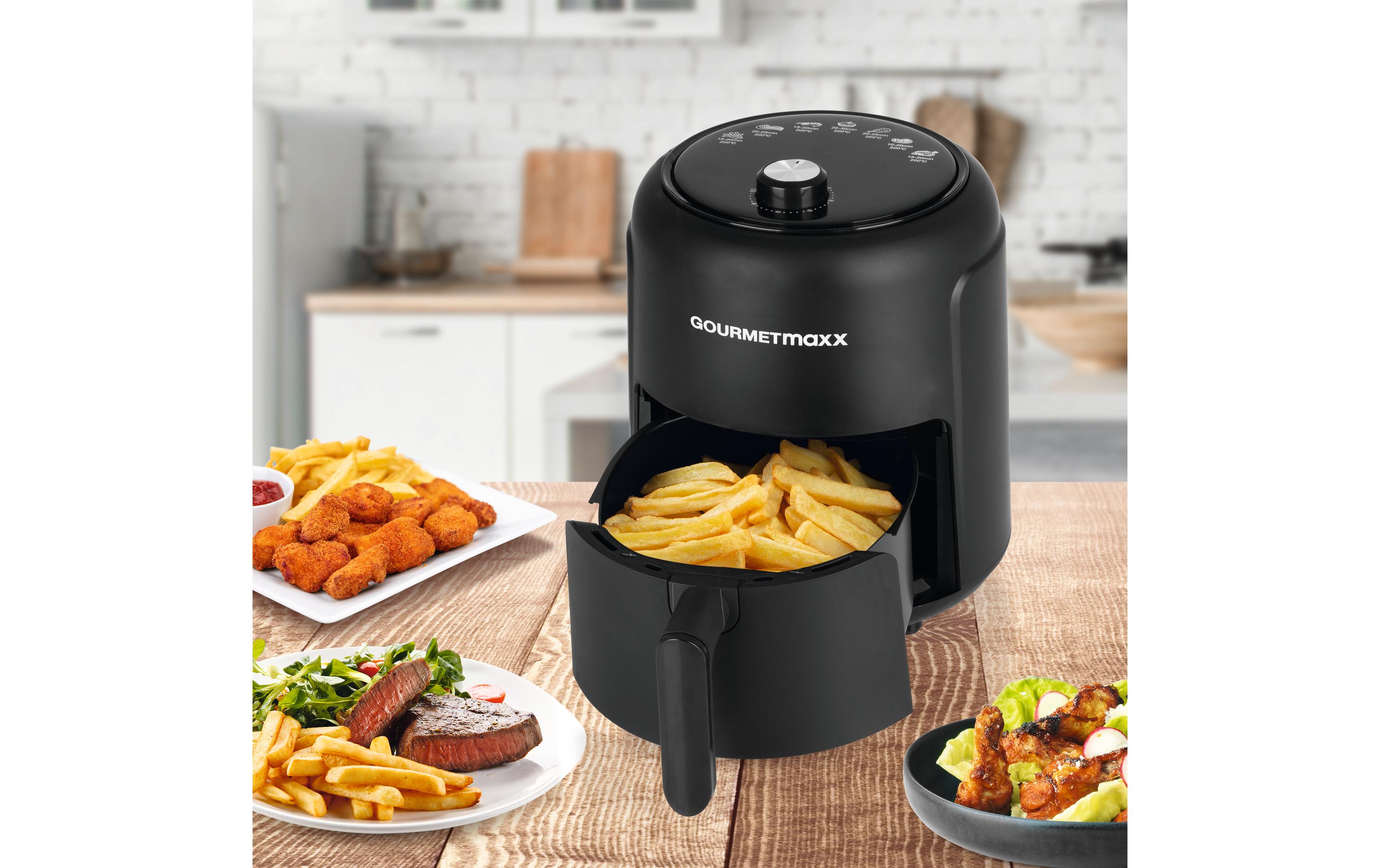 GOURMETmaxx Heissluft-Fritteuse 2 kg, Schwarz