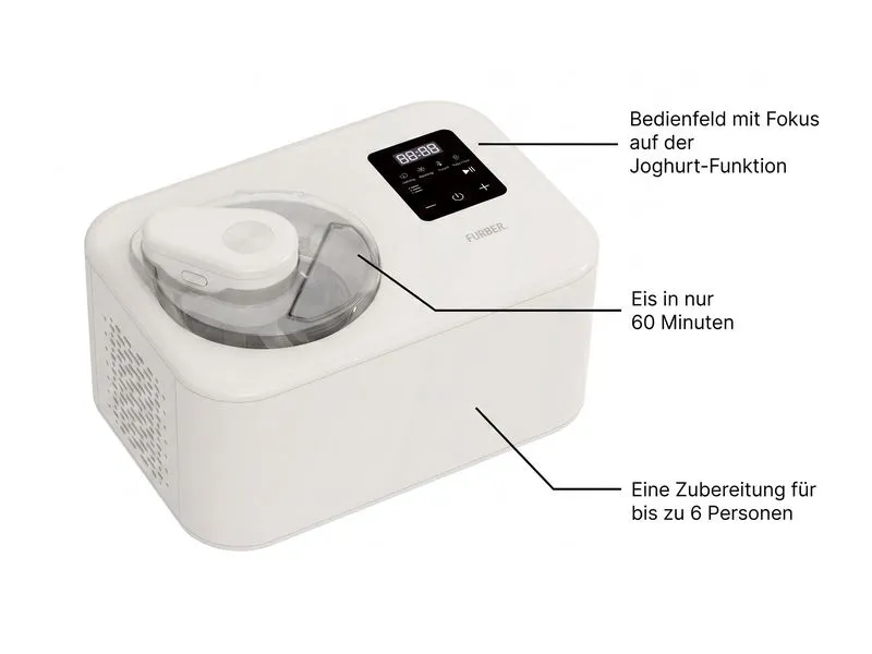 FURBER Glacemaschine Luigi Compact 1.2 l, Weiss FURBER Glacemaschine Luigi Compact 1.2 l, Weiss