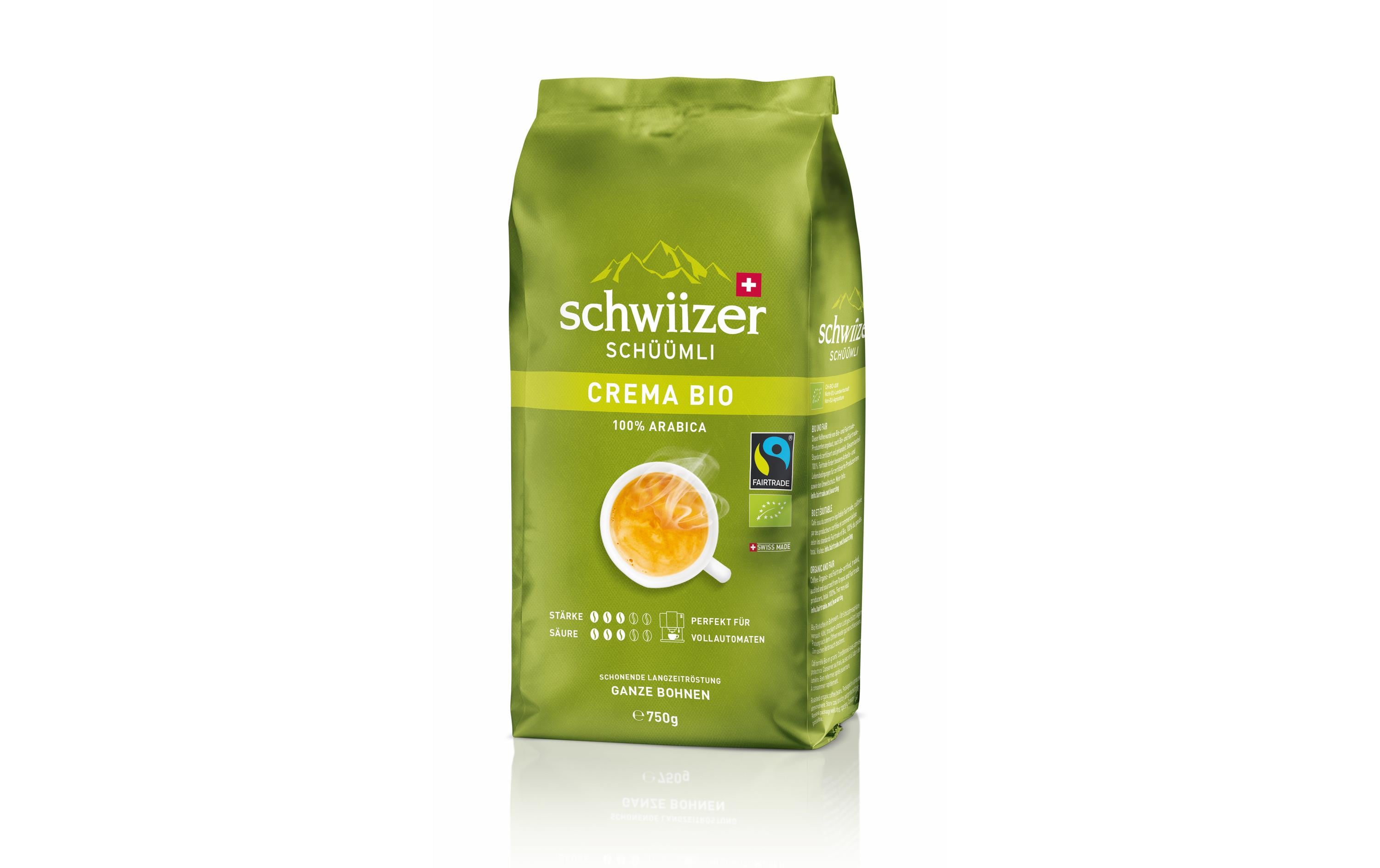Schwiizer Kaffeebohnen Schüümli Crema Bio 750 g