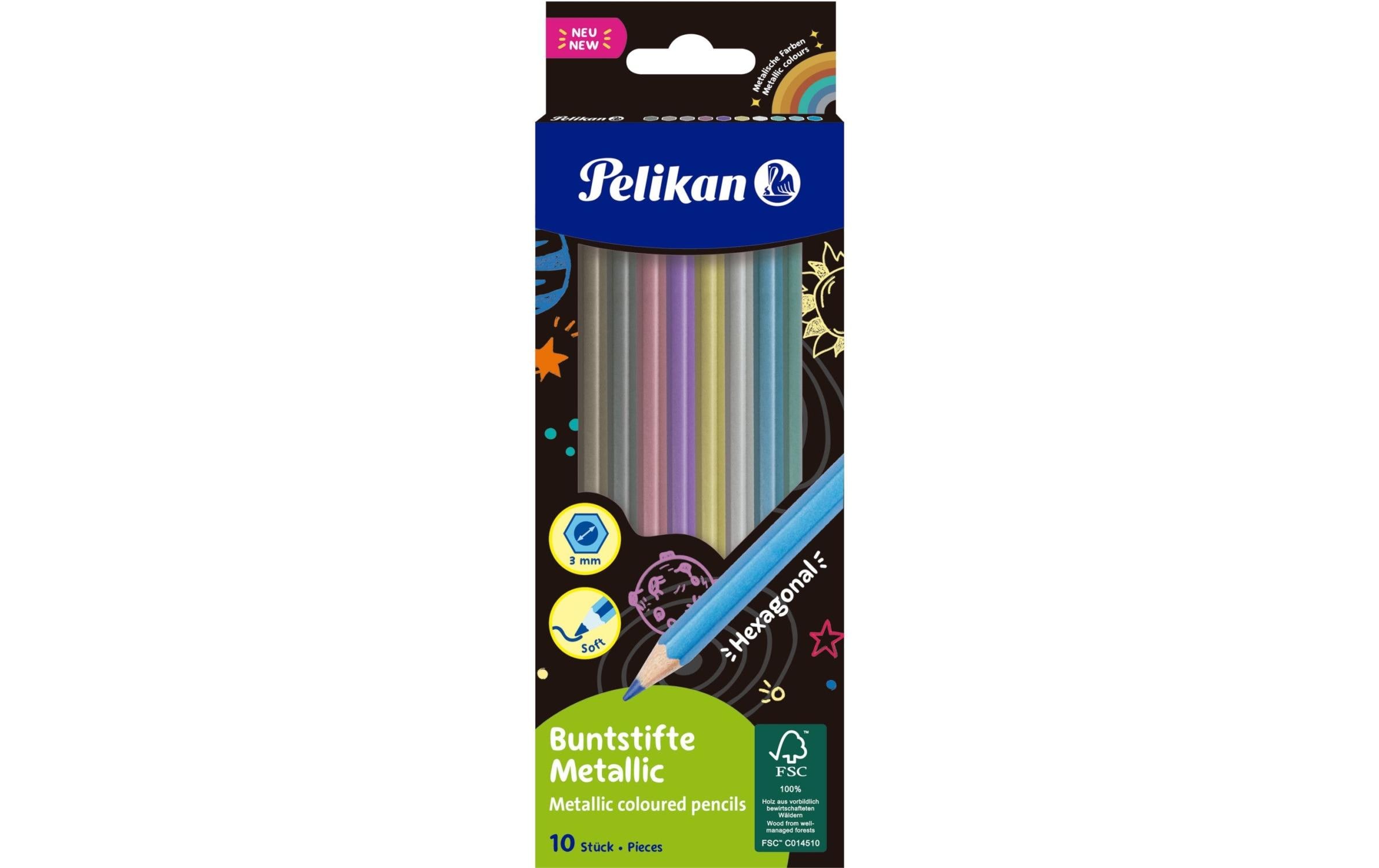 Pelikan Farbstifte Pelikan Buntstifte 10 Farben, Metallic Pelikan Farbstifte Pelikan Buntstifte 10 Farben, Metallic