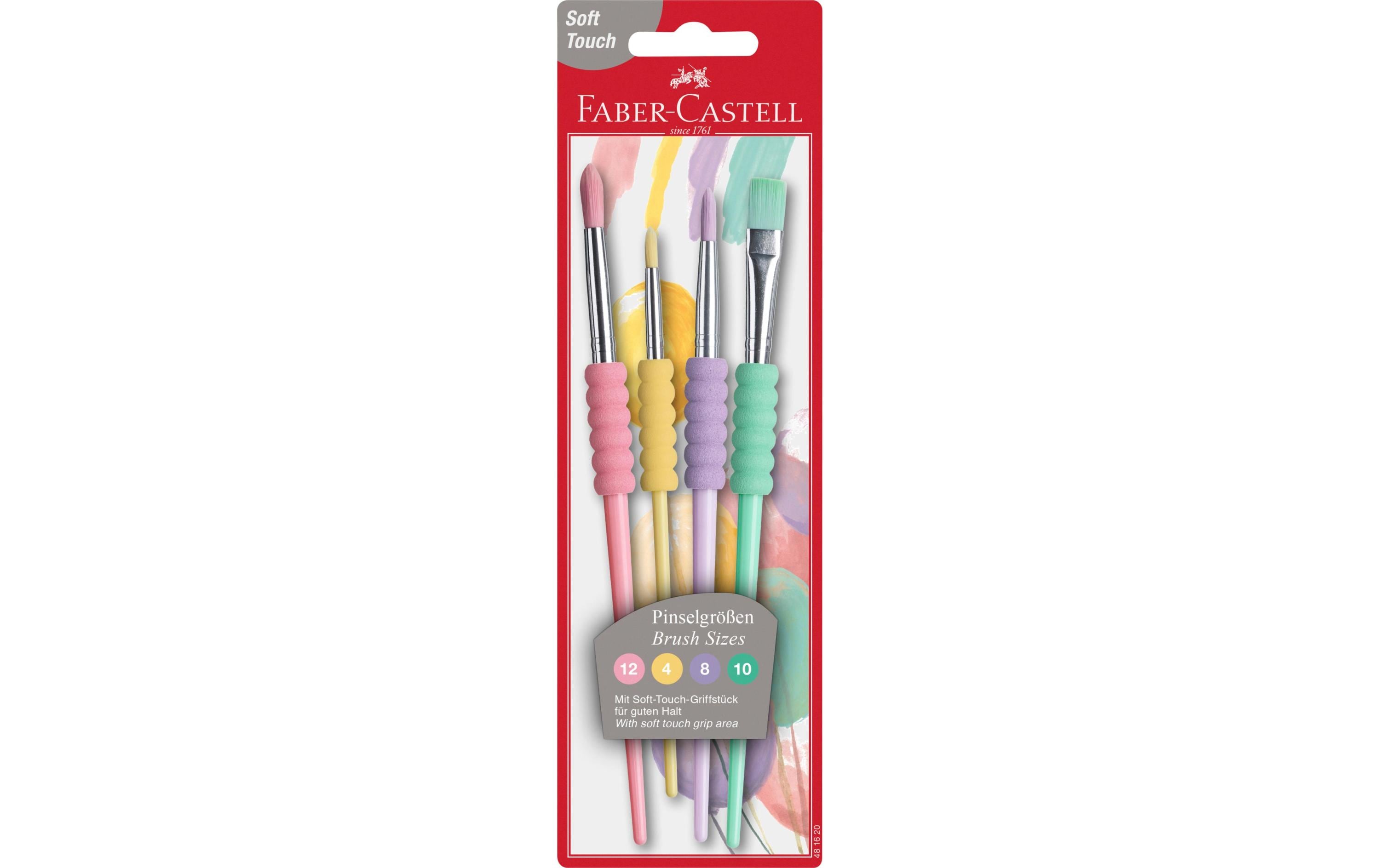 Faber-Castell Borstenpinsel Soft-Touch 4 Grössen, Pastellfarben Faber-Castell Borstenpinsel Soft-Touch 4 Grössen, Pastellfarben
