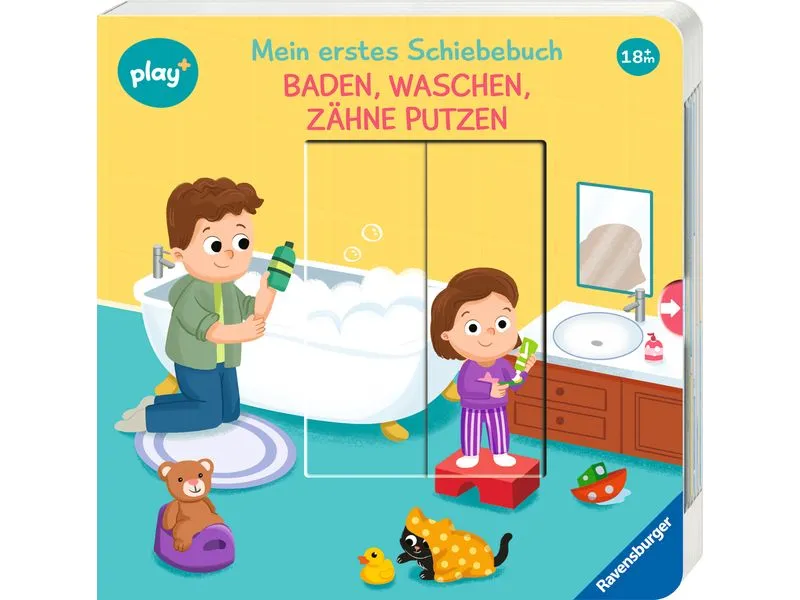 play+ Mein erstes Schiebebuch: Baden, waschen, Zähne putzen