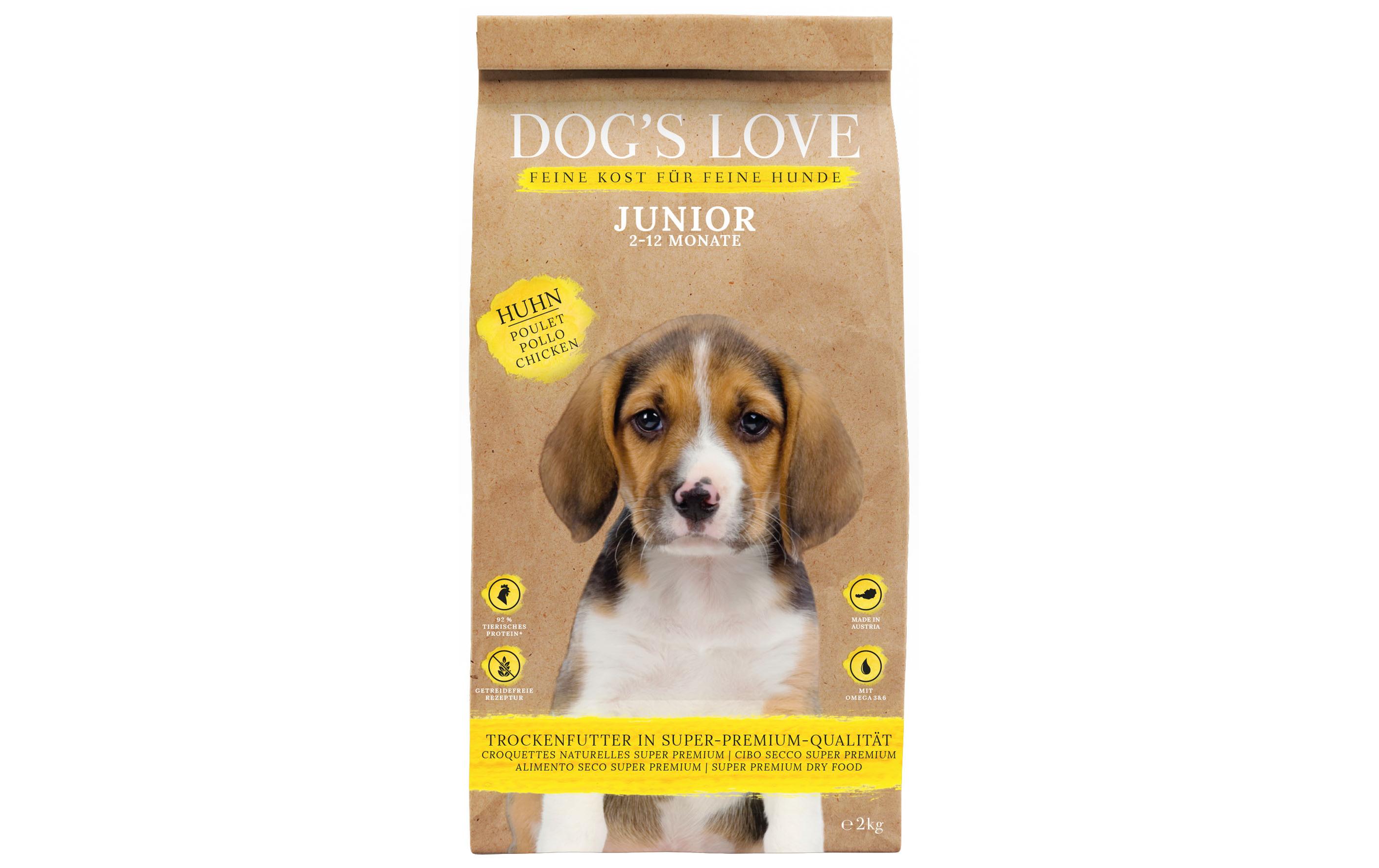 Dog's Love Trockenfutter Junior, Huhn, 2 kg Dog's Love Trockenfutter Junior, Huhn, 2 kg