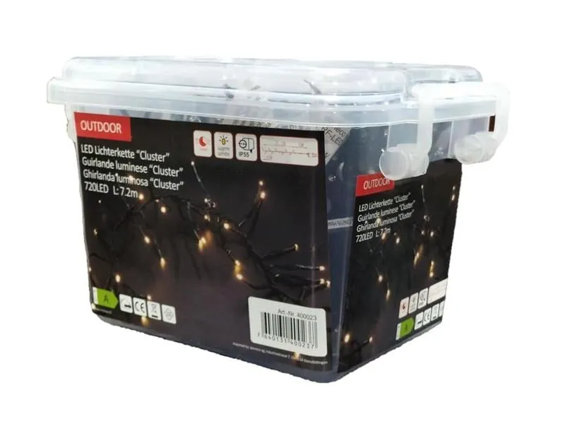 Dameco LED-Lichterkette Cluster 720 LED, 7.2 m, Outdoor Dameco LED-Lichterkette Cluster 720 LED, 7.2 m, Outdoor