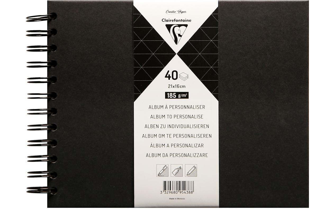 Clairefontaine Notizbuch DIY 21 x 16 cm, Blanko, Schwarz Clairefontaine Notizbuch DIY 21 x 16 cm, Blanko, Schwarz
