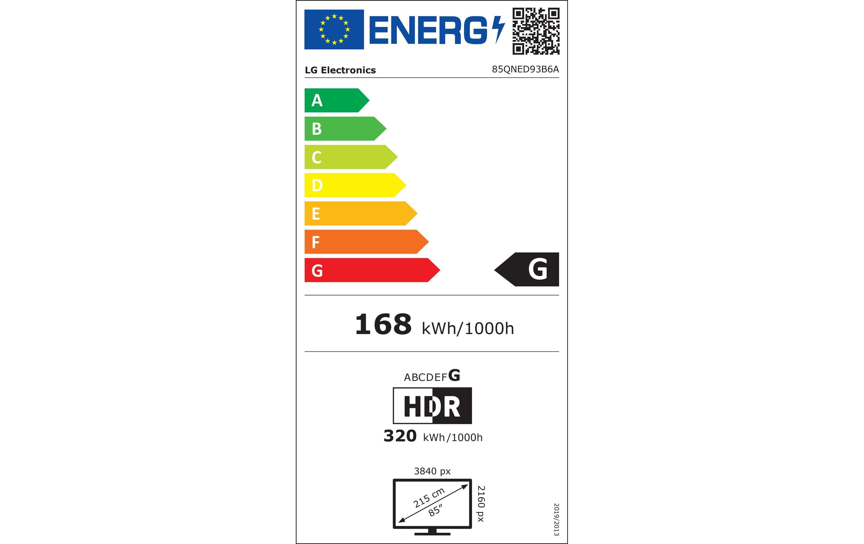 LG TV 85QNED93B6A 85, 3840 x 2160 (Ultra HD 4K), QNED
