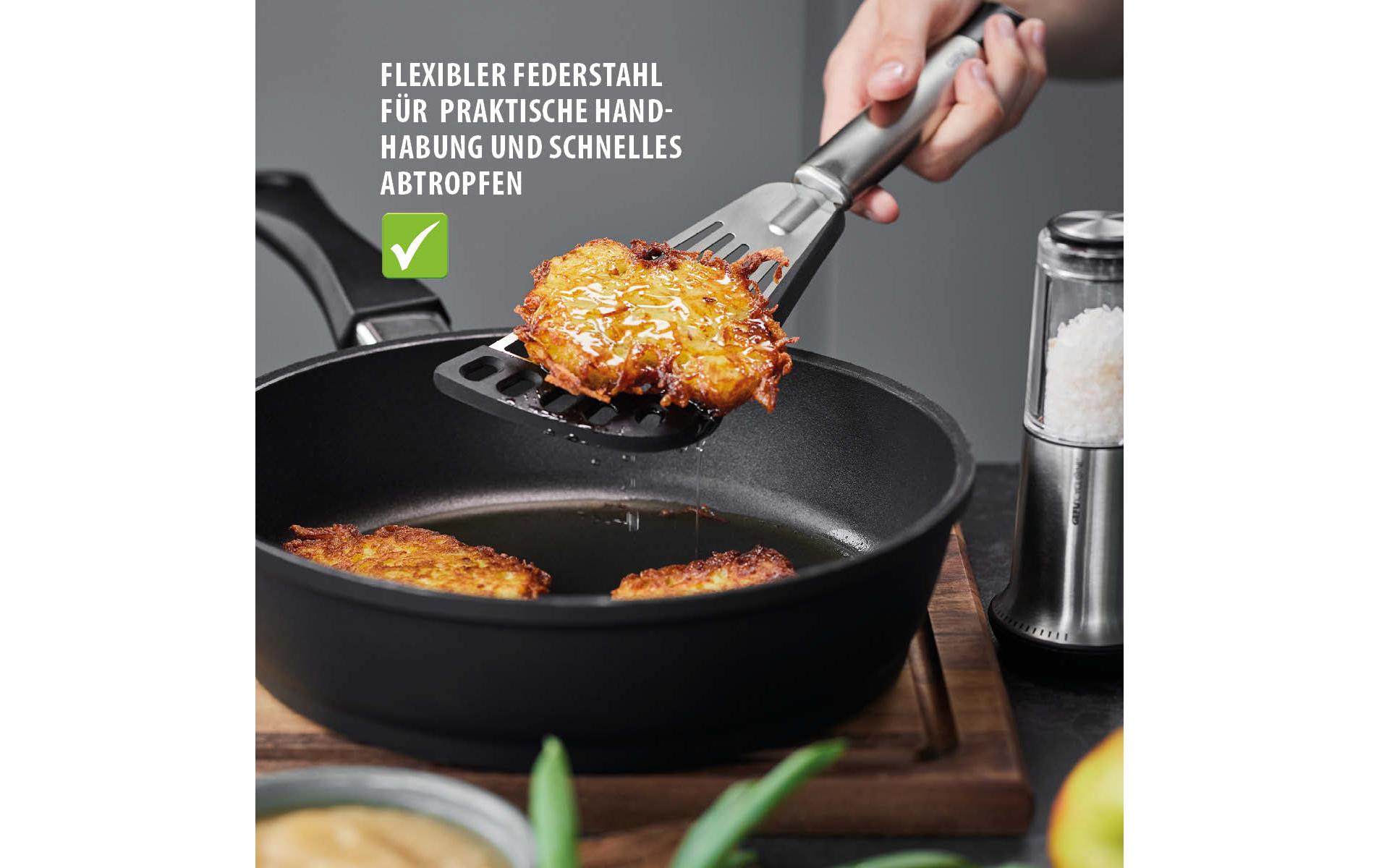 GEFU Pfannenwender Primeline 31 cm, Schwarz/Silber