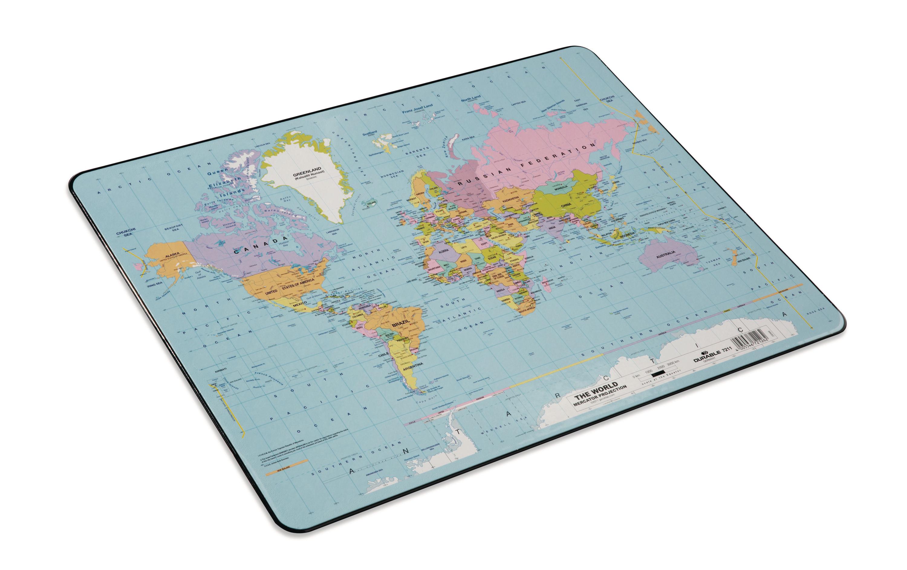 DURABLE Schreibunterlage 530 x 400 mm Weltkarte