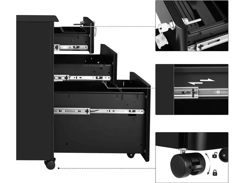 Songmics Multifunktionswagen 30 x 46 x 59 cm, Schwarz Songmics Multifunktionswagen 30 x 46 x 59 cm, Schwarz