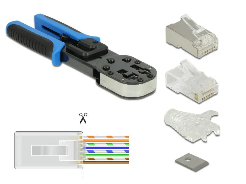 Delock Werkzeugset RJ45 Crimp&Cut Werkzeugset Delock Werkzeugset RJ45 Crimp&Cut Werkzeugset