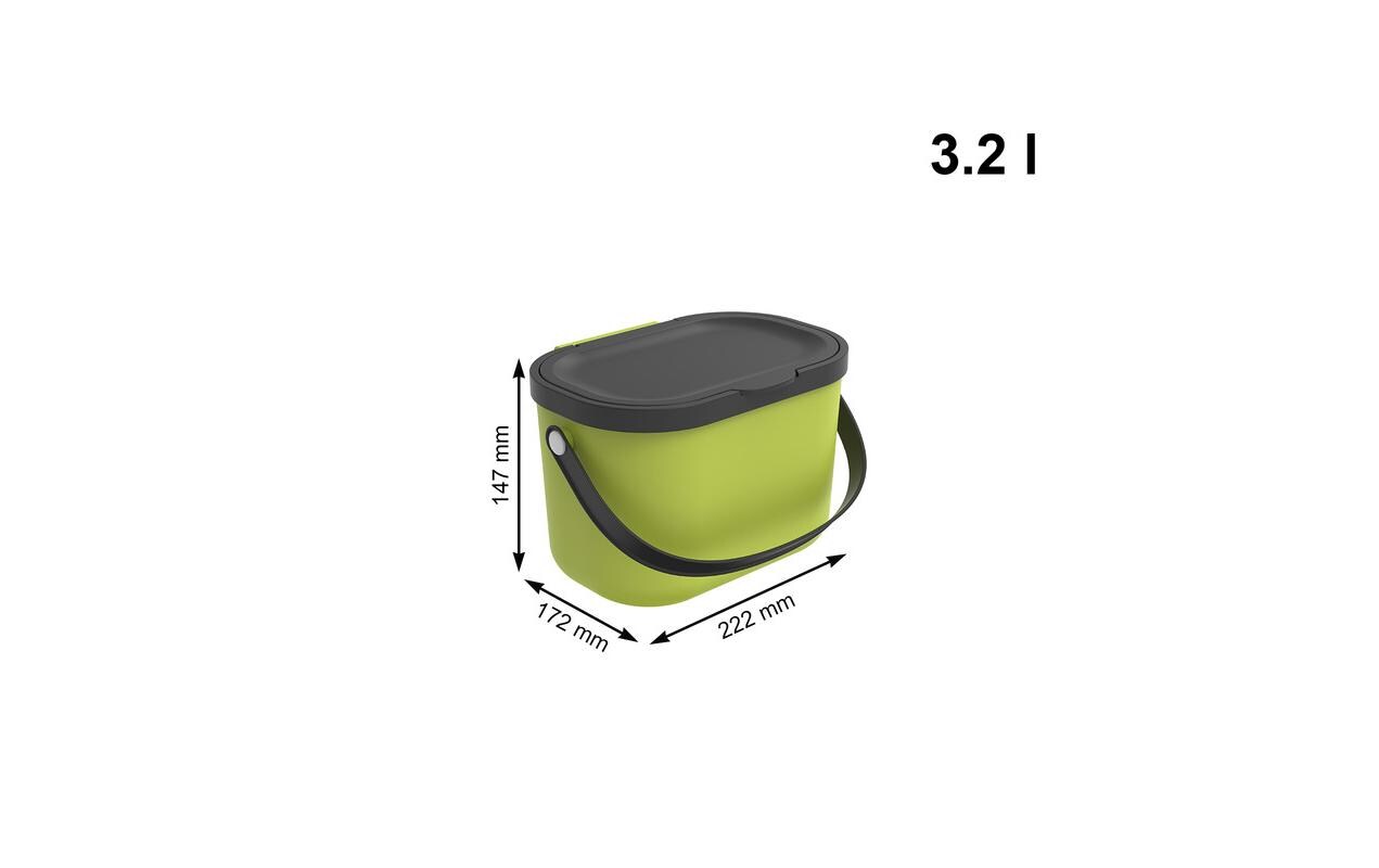 Rotho Komposteimer Albula 3.2 l, Lime Grün