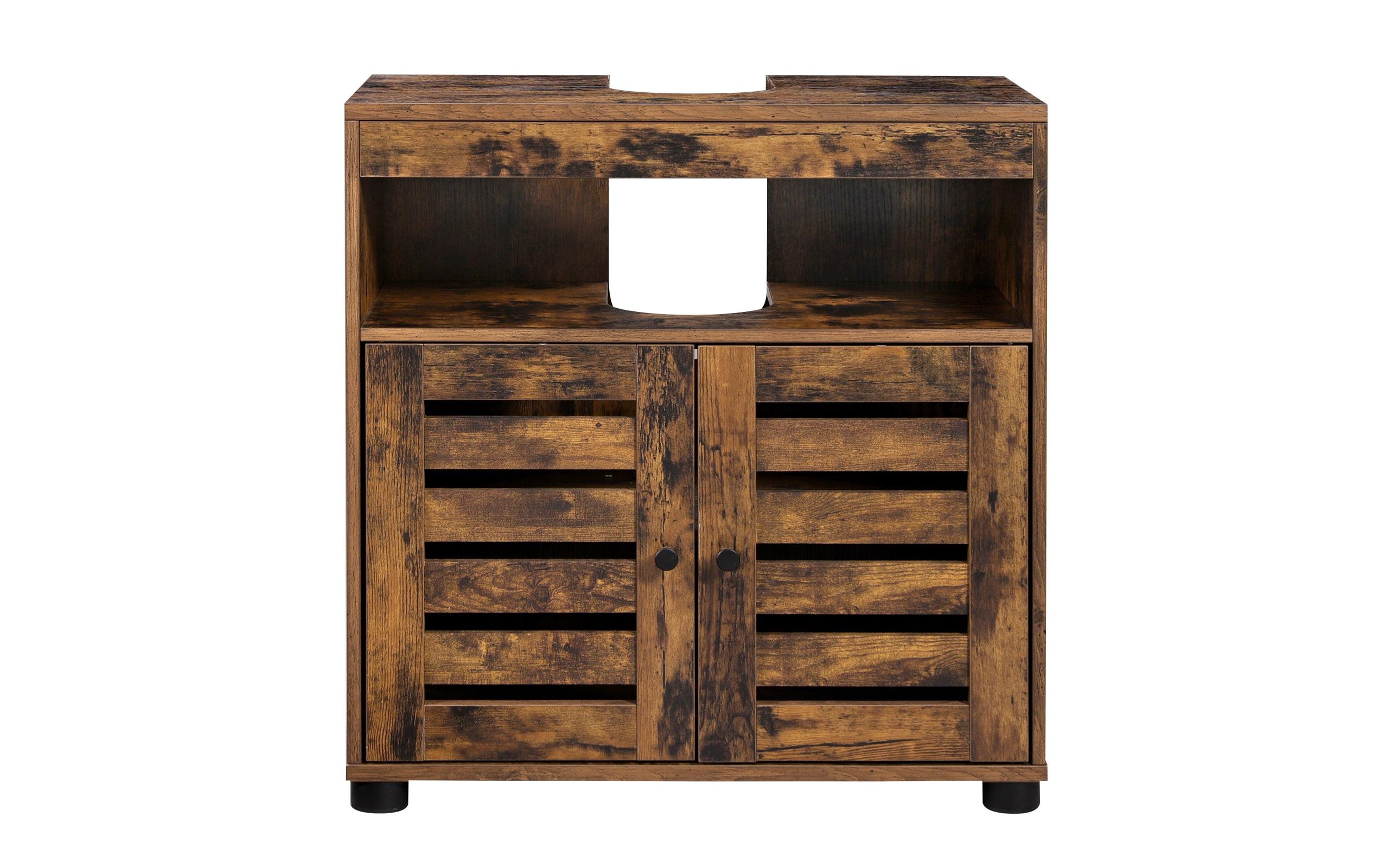 VASAGLE Waschbeckenunterschrank 60 x 63 cm, Braun