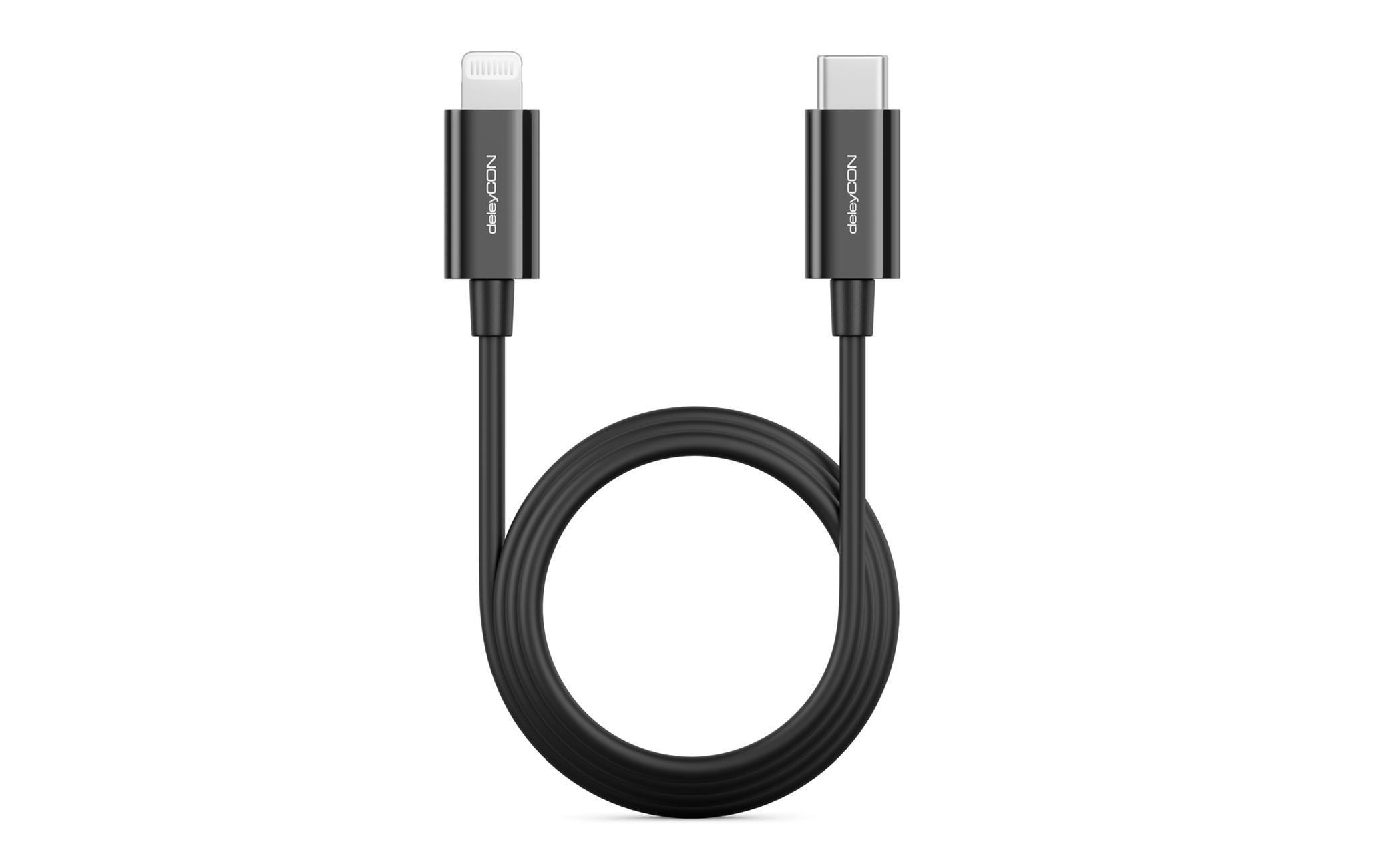 deleyCON USB 2.0-Kabel USB C - Lightning 2 m