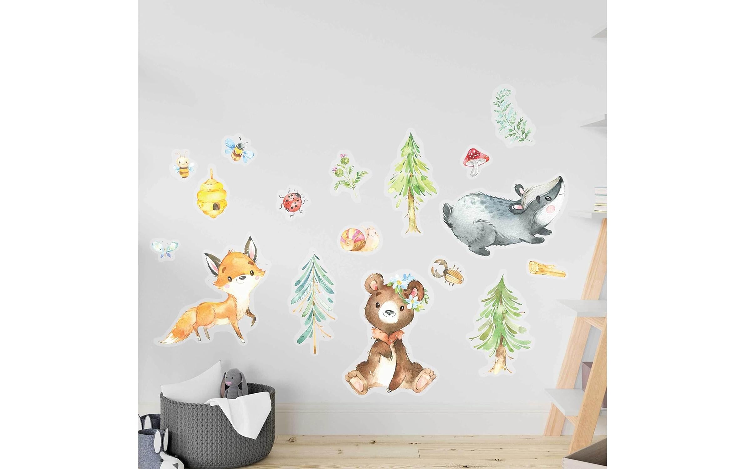 Papierdrachen Wandtattoo-Set Waldtiere