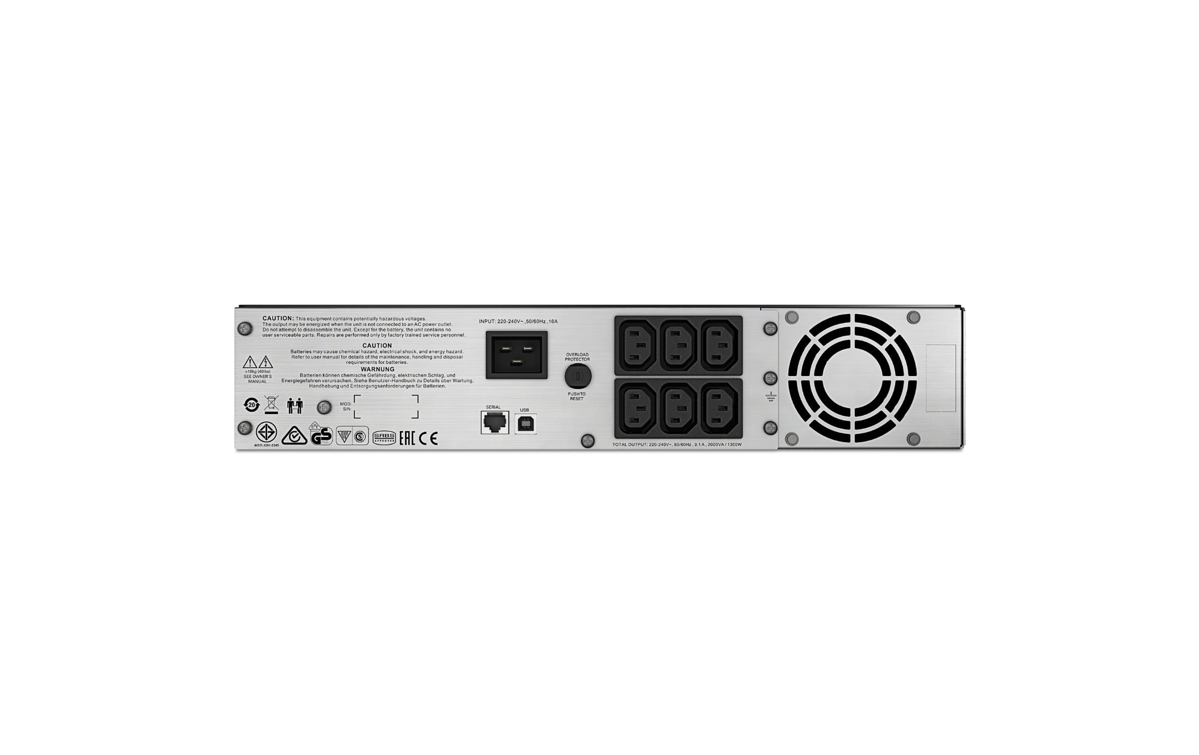 APC USV SMC2000I-2U 2000 VA / 1300 W