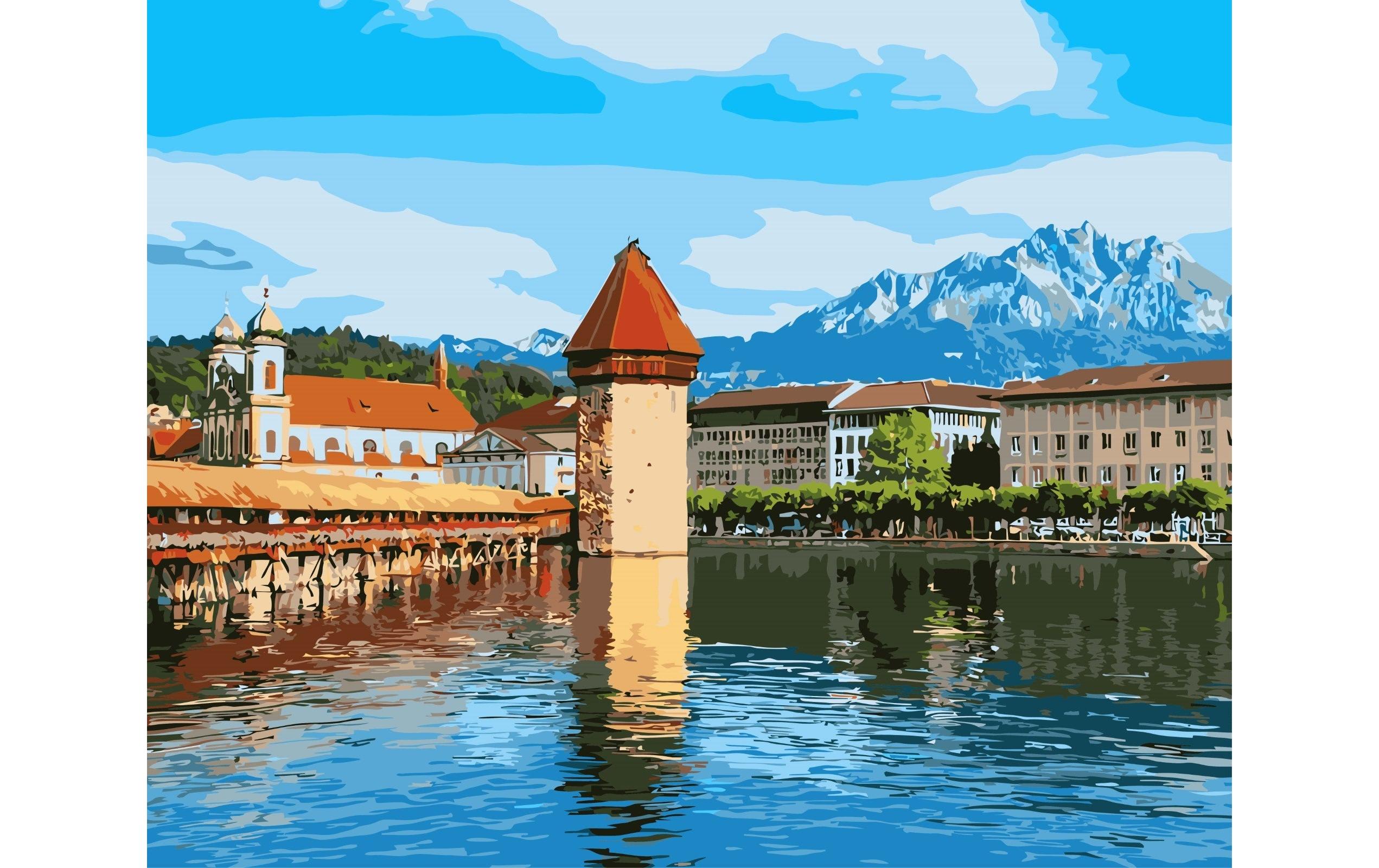 Colorelle Malen nach Zahlen Kapellbrücke Luzern