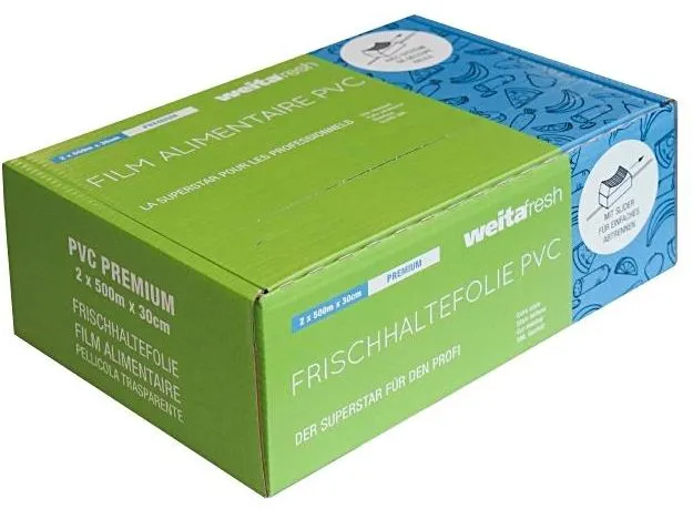 Weita Frischhaltefolie 2 x 500 m 2 Stück, Transparent, 30 cm