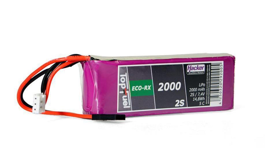 Hacker RC-Akku LiPo 2000 mAh 7.4 V 5C TopFuel ECO-RX