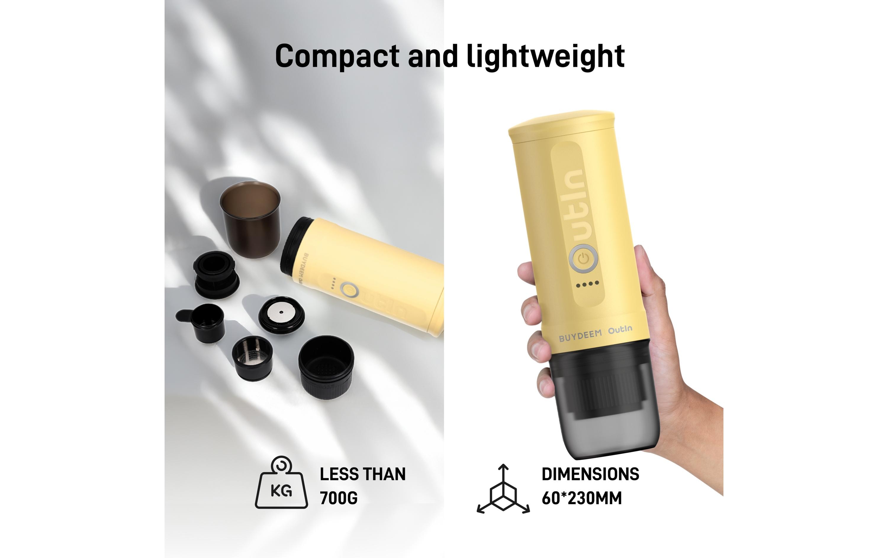 OUTIN Reisekaffeemaschine Nano Kapseln, Gelb