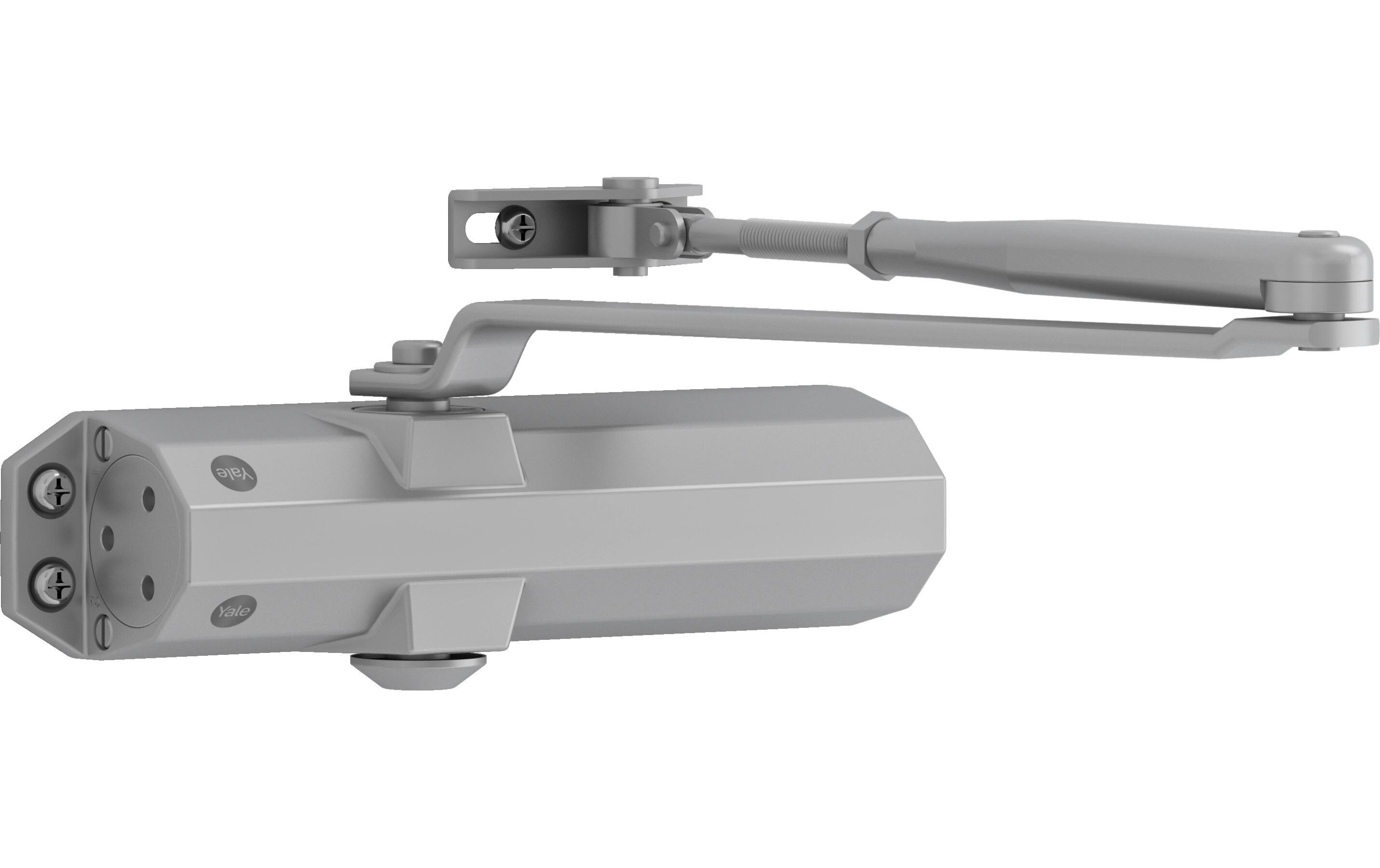 Yale Türschliesser mit Standardarm, Serie 4500 Silber