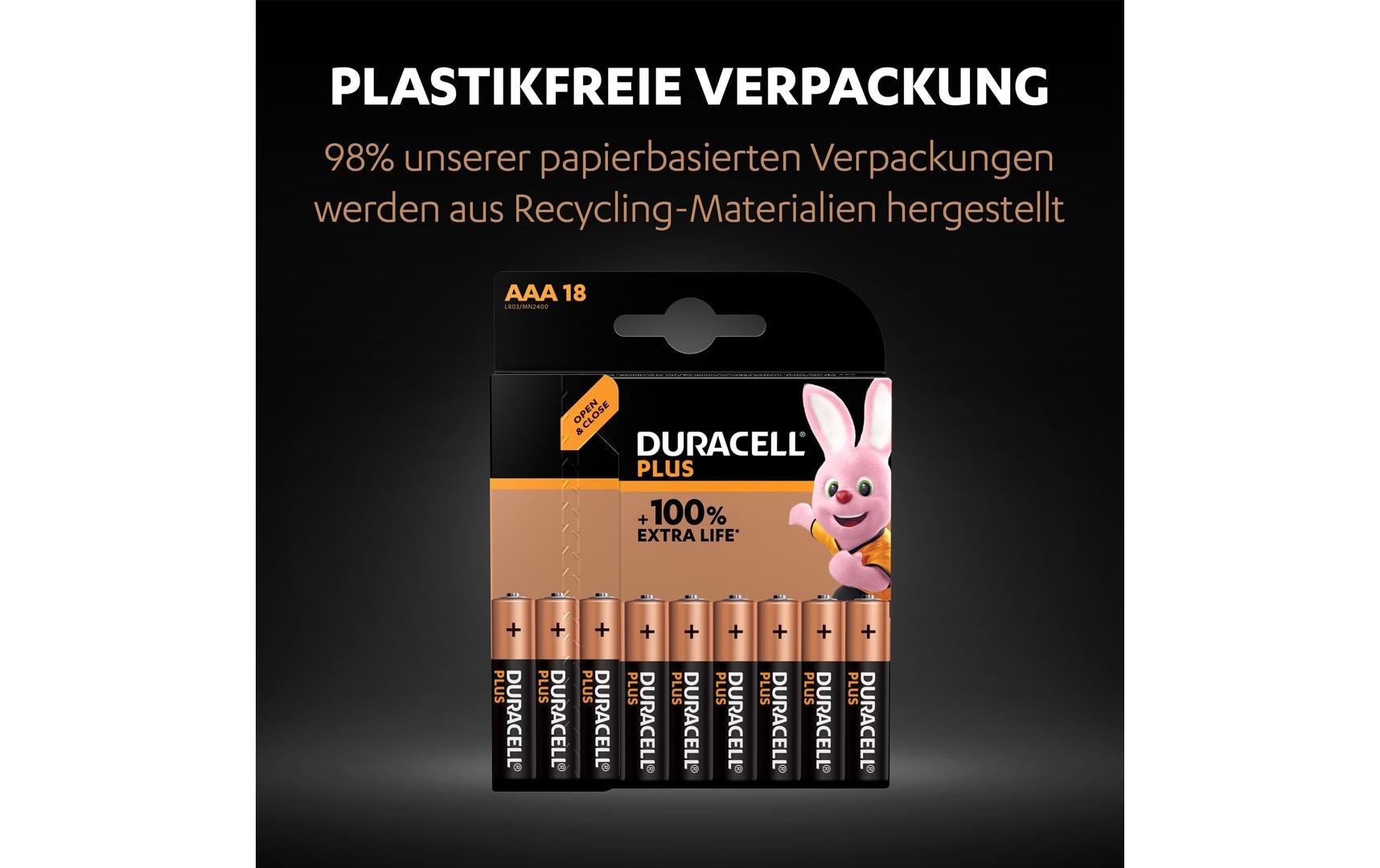 Duracell Batterie Plus Power AAA/LR03 K4 4 Stück