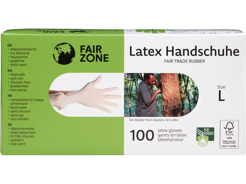 Fair Zone Einweghandschuh Latex L 100 Stück