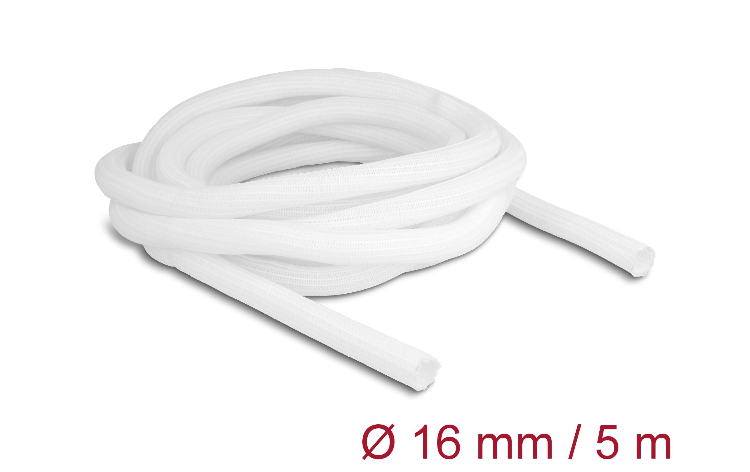 Delock Geflechtschlauch Selbstschliessend 5 m x 16 mm Weiss Delock Geflechtschlauch Selbstschliessend 5 m x 16 mm Weiss