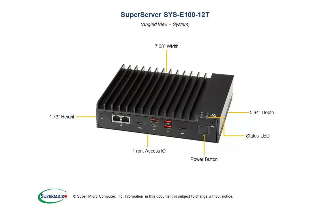 Supermicro Barebone IoT SuperServer E100-12T-H
