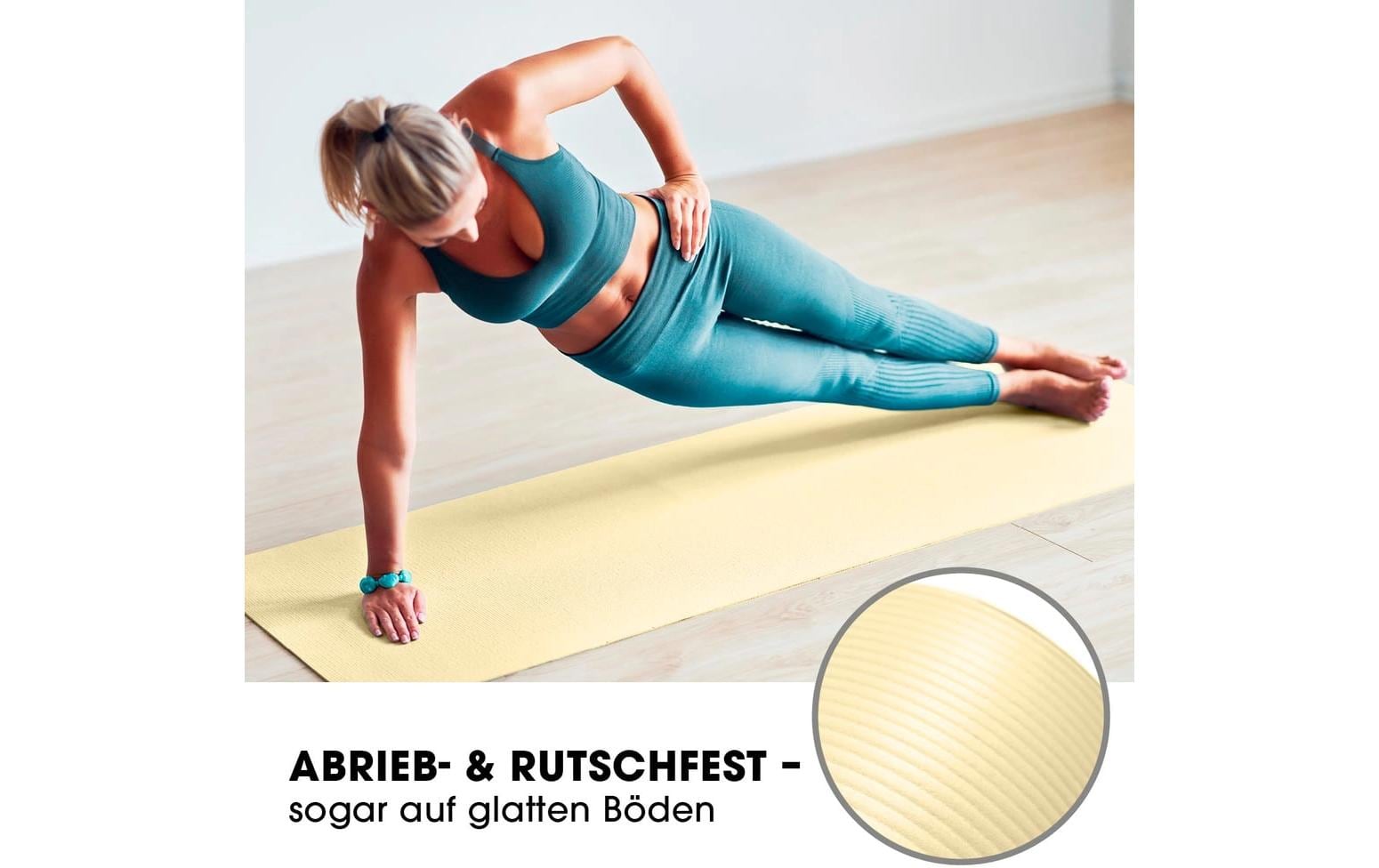 World Fitness Fitnessmatte Jivan 183 cm x 61 cm, Beige