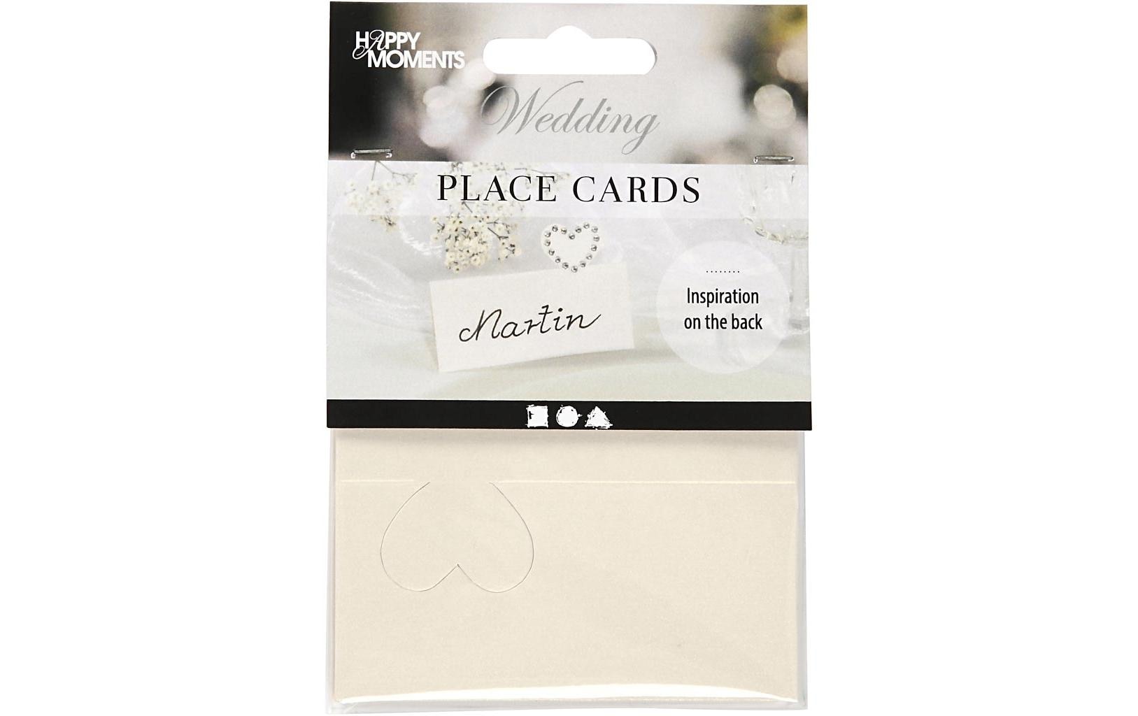 Creativ Company Tischkarte Herz 8 x 8.5 cm, 20 Stück, Naturweiss