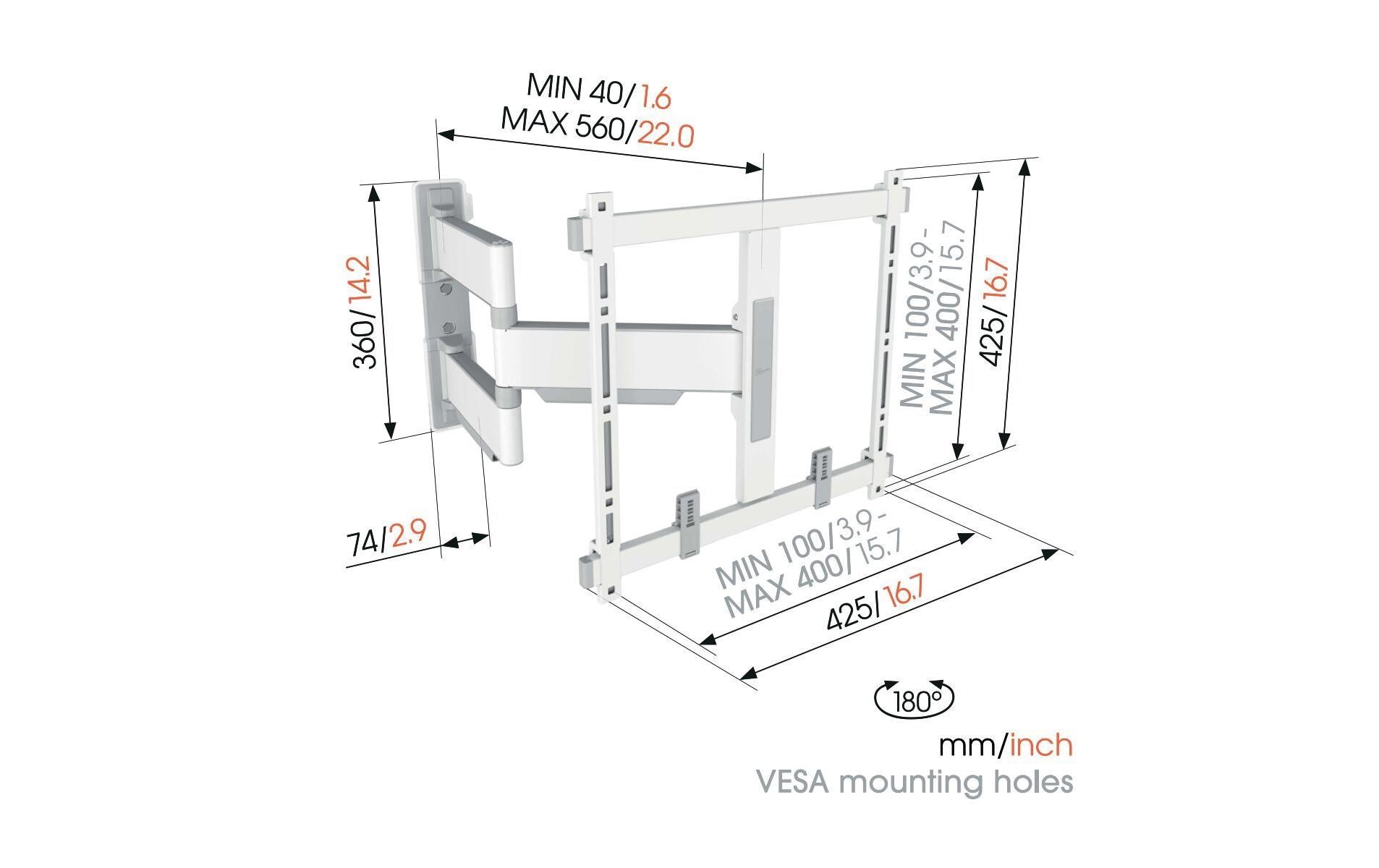 Vogel's Wandhalterung TVM 5445 - Weiss Vogel's Wandhalterung TVM 5445 - Weiss