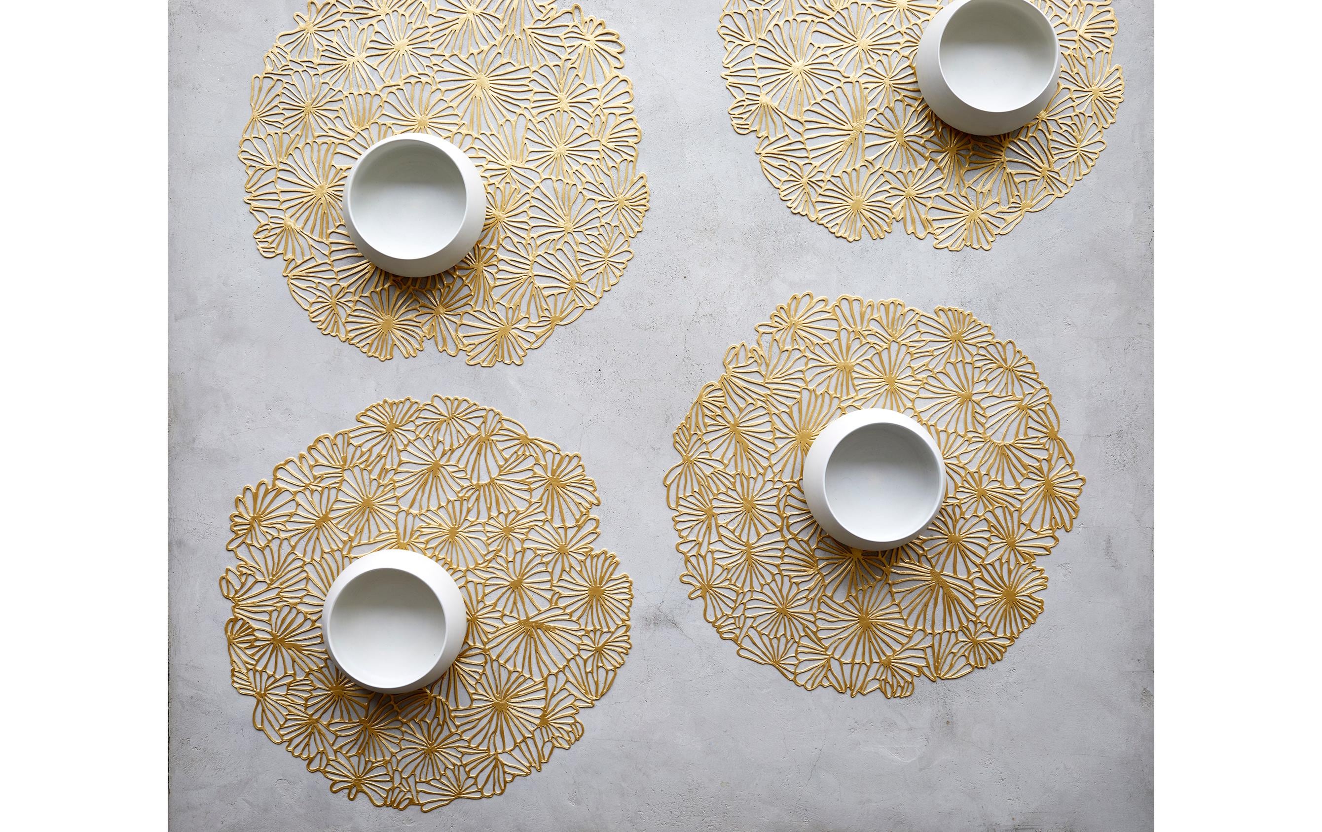 Chilewich Tischset Daisy Ø 38 cm, Gold