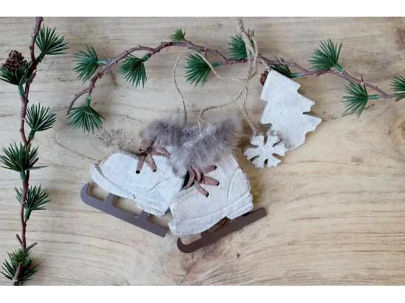 Chic Antique Weihnachtsschmuck Vintage Schlittschuhe Weiss Chic Antique Weihnachtsschmuck Vintage Schlittschuhe Weiss