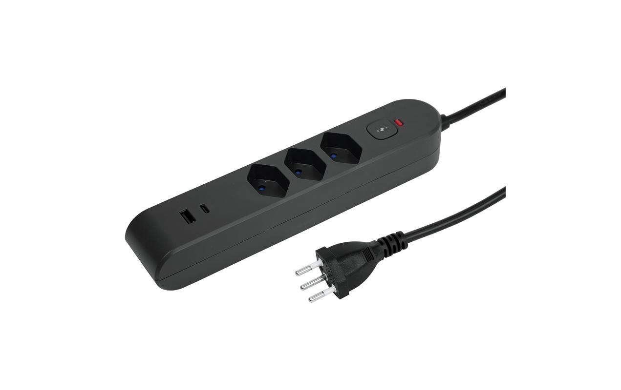 STEFFEN Steckdosenleiste IQ 3 x T13, USB-A+C, Anthrazit, 3 m Kabel STEFFEN Steckdosenleiste IQ 3 x T13, USB-A+C, Anthrazit, 3 m Kabel