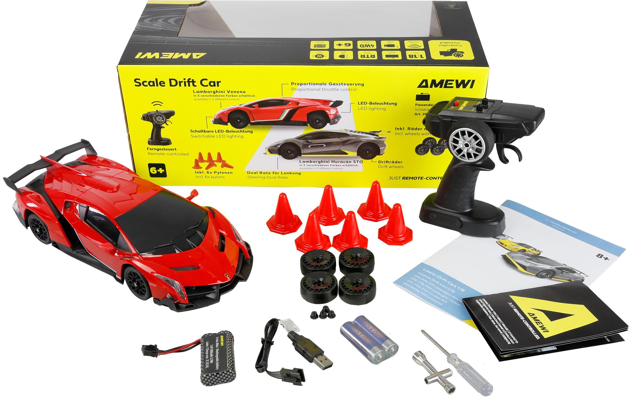 Amewi Drift Lamborghini Veneno 1:18 RTR Rot