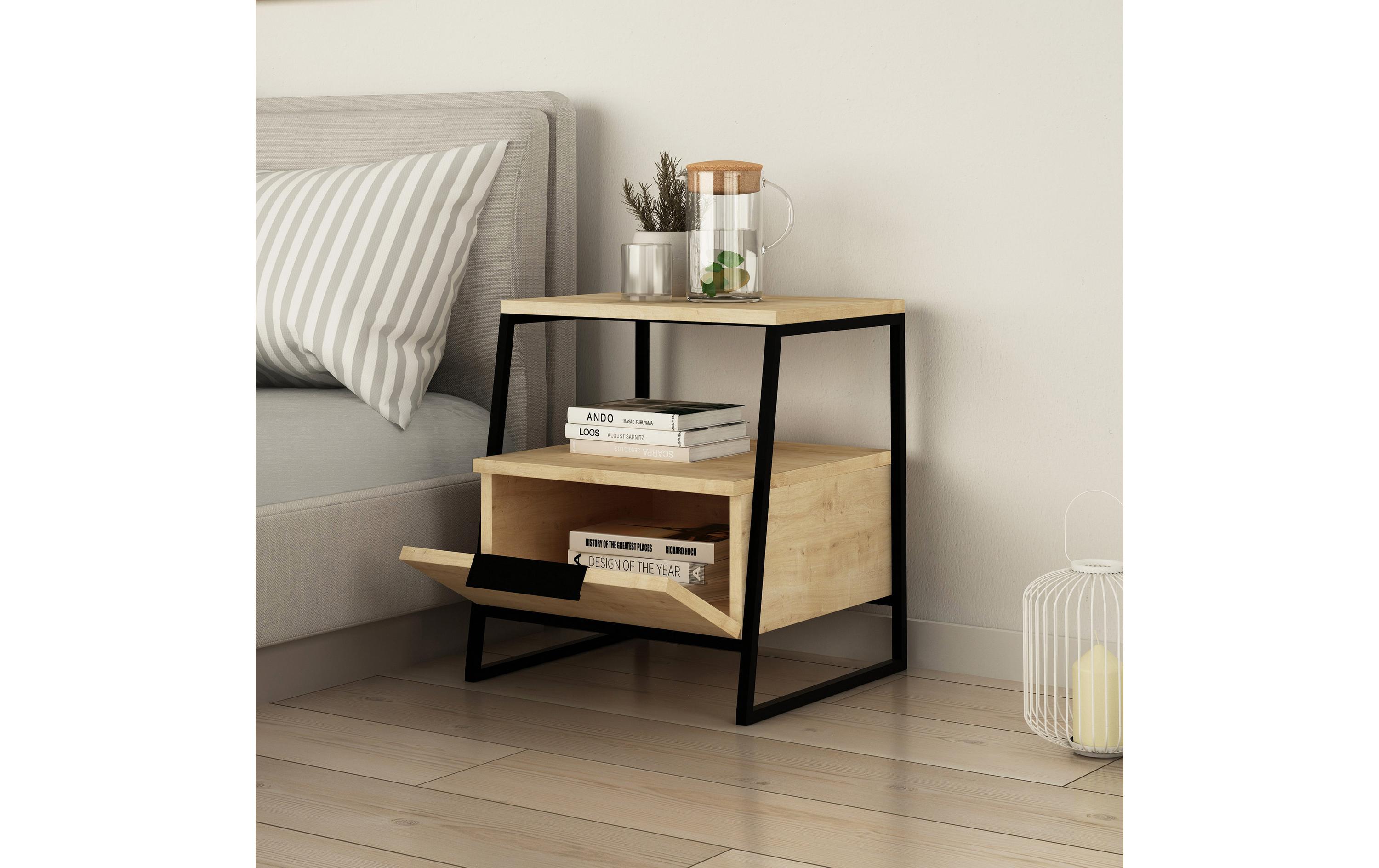 Woody Fashion Nachttisch Pal – Oak 45 x 50 cm, Braun