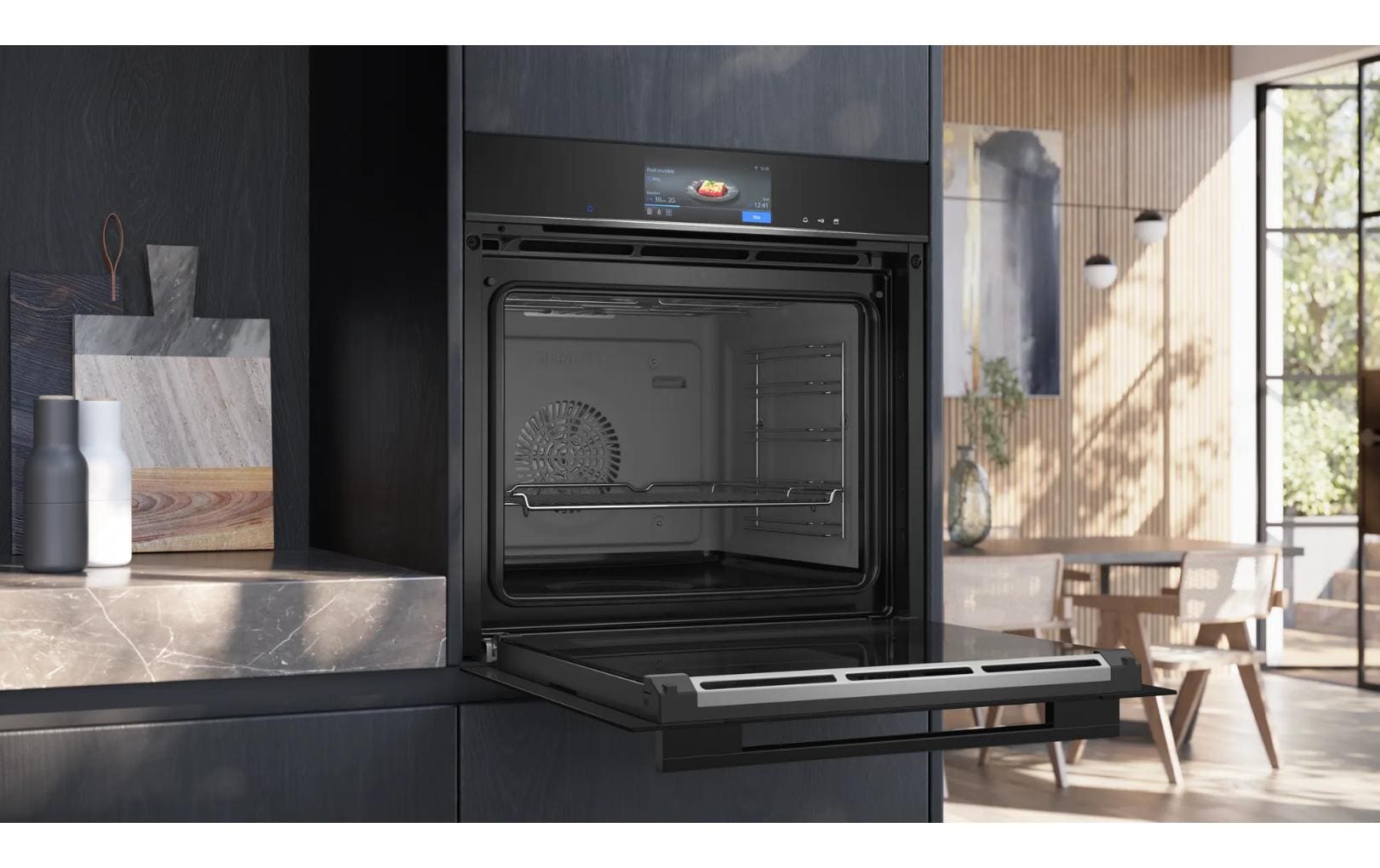 Siemens Einbaudampfbackofen iQ700 HS758G3B1C Schwarz A+