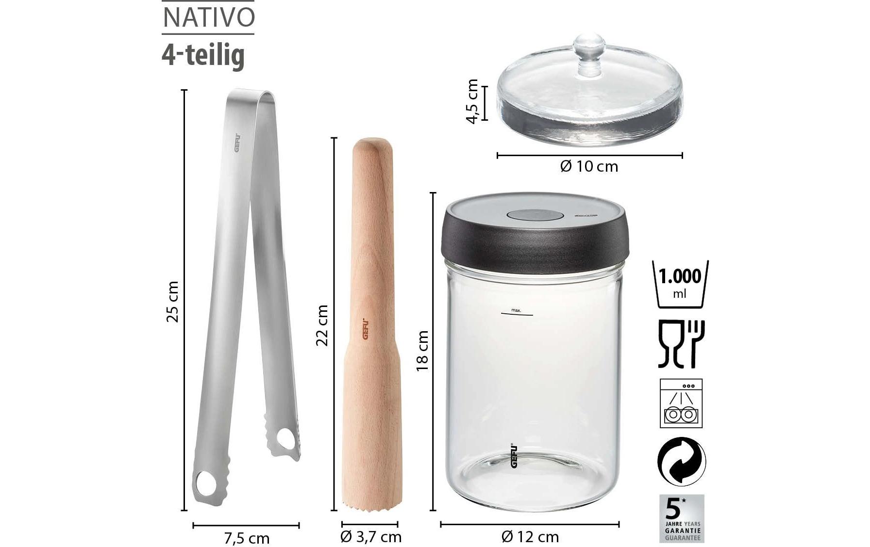 GEFU Fermentationsglas NATIVO 4-teilig, 1 L