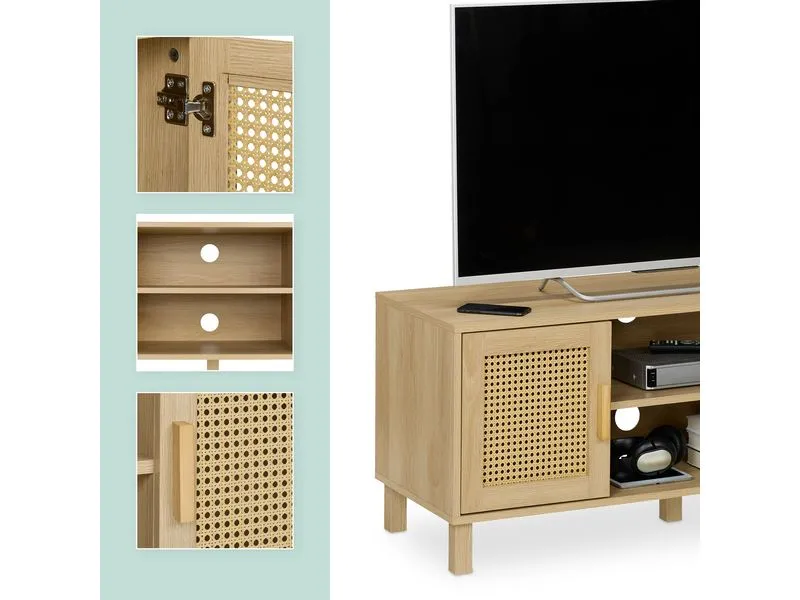 relaxdays TV-Lowboard 115 x 40 cm, Hellbraun relaxdays TV-Lowboard 115 x 40 cm, Hellbraun