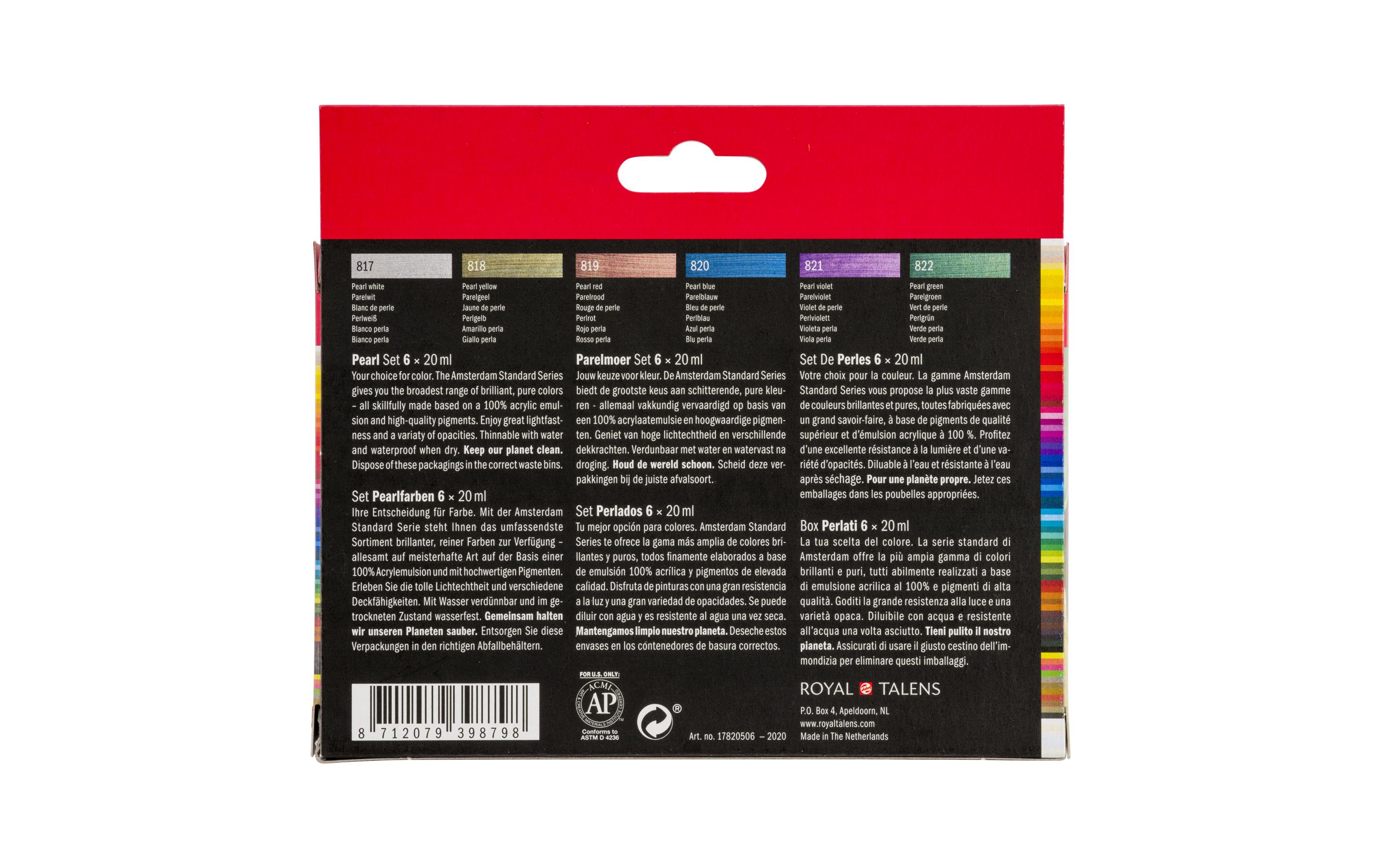 Amsterdam Acrylfarbe Pearl 6 Tuben à 20 ml