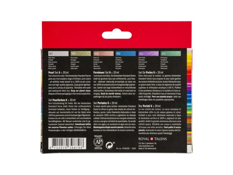 Amsterdam Acrylfarbe Pearl 6 Tuben à 20 ml