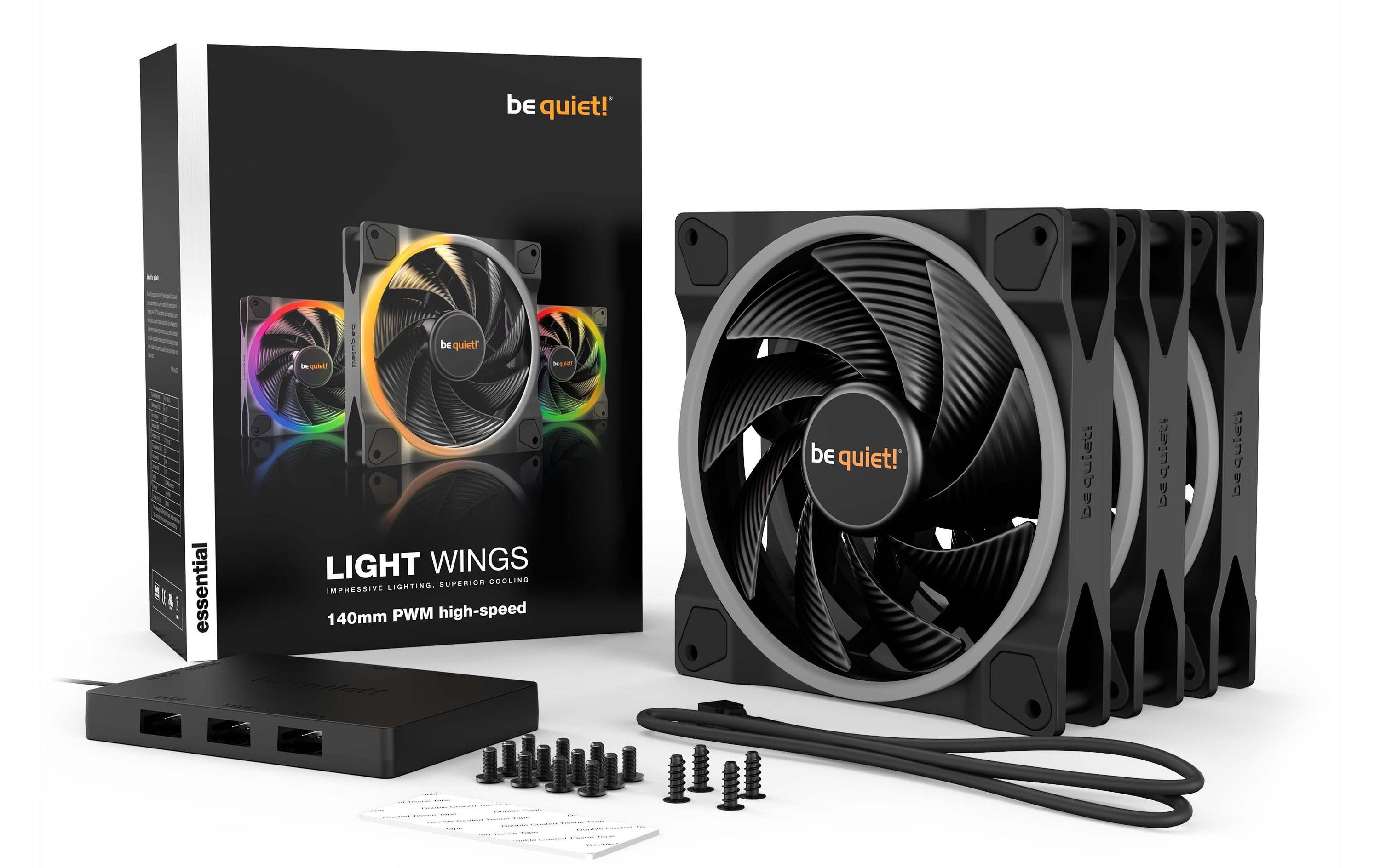 be quiet! PC-Lüfter Light Wings high-speed 140 mm 3er Pack