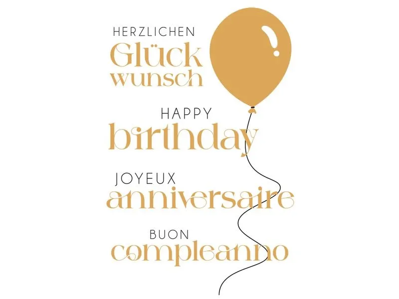ABC Geburtstagskarte Aufsteigende Glückwünsche B6 ABC Geburtstagskarte Aufsteigende Glückwünsche B6