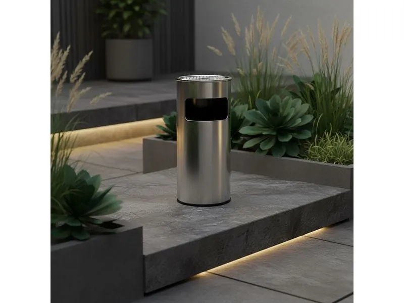 relaxdays Standaschenbecher Silber/Hellgrau relaxdays Standaschenbecher Silber/Hellgrau