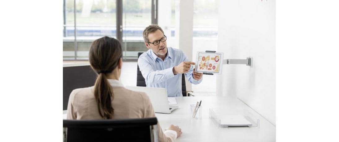 DURABLE Halterung Wall Arm Silber Metallic