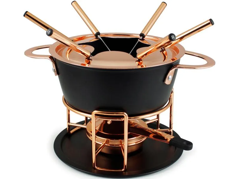 Swissmar Fleischfondue-Set Realp 11 Teile, Kupfer/Schwarz Swissmar Fleischfondue-Set Realp 11 Teile, Kupfer/Schwarz
