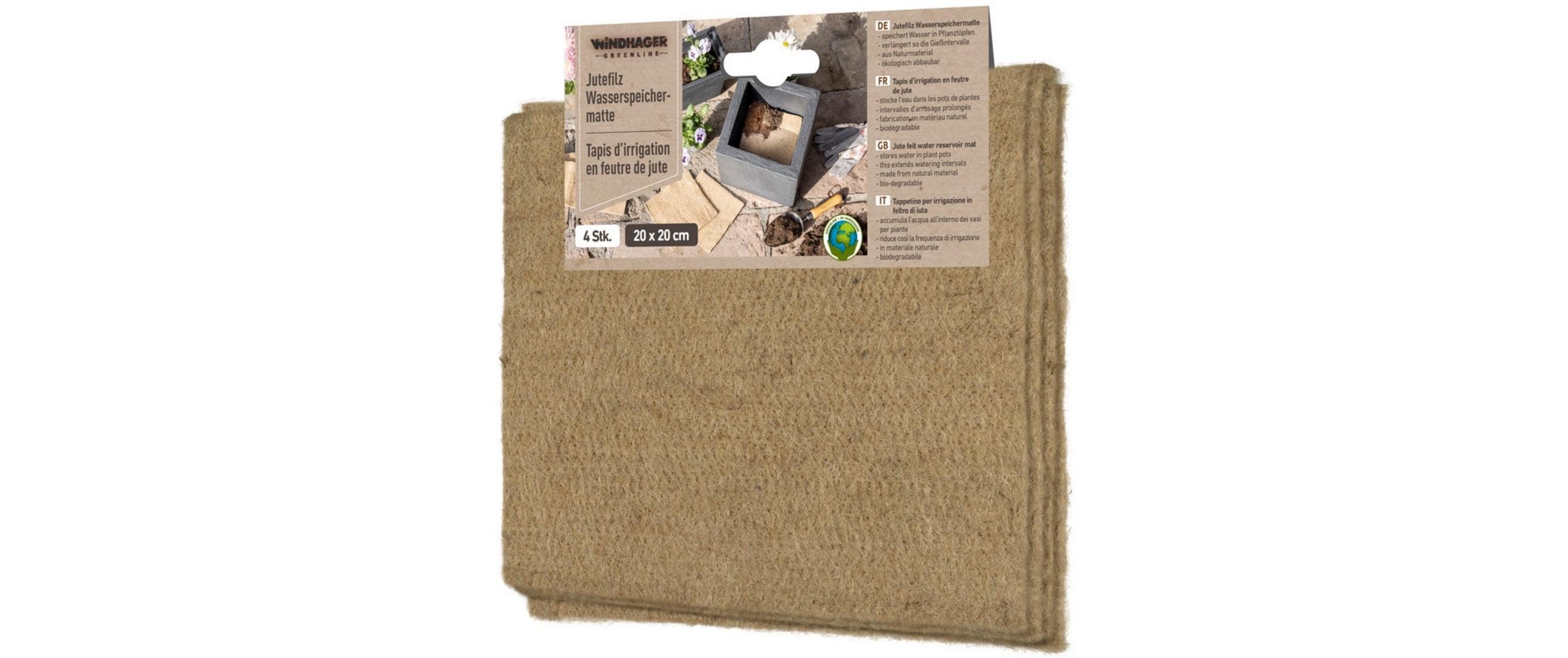 Windhager Jutefilz Wasserspeichermatte 4 Stück