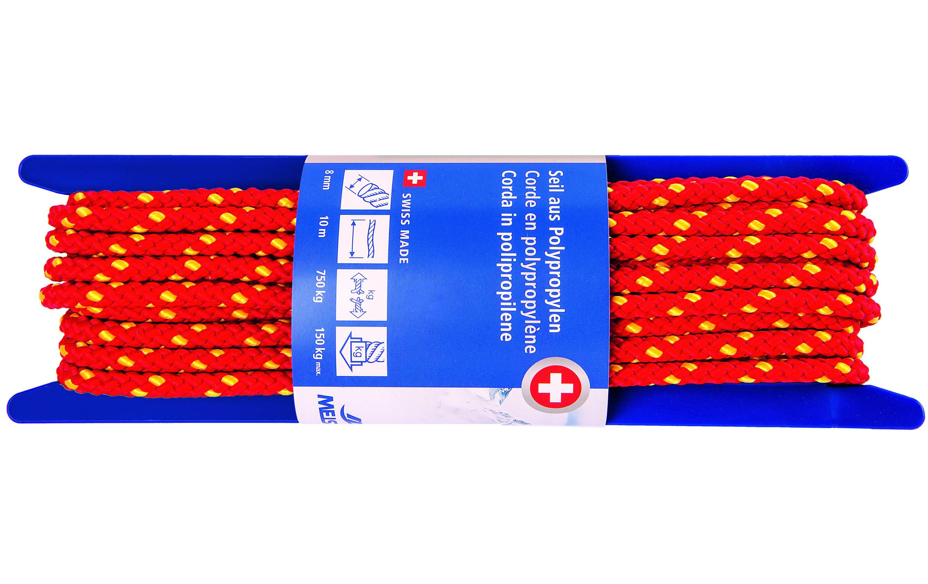 Meister Polypropylenseil Ø 8 mm, 10 m, 750 kg, Rot-Gelb Meister Polypropylenseil Ø 8 mm, 10 m, 750 kg, Rot-Gelb