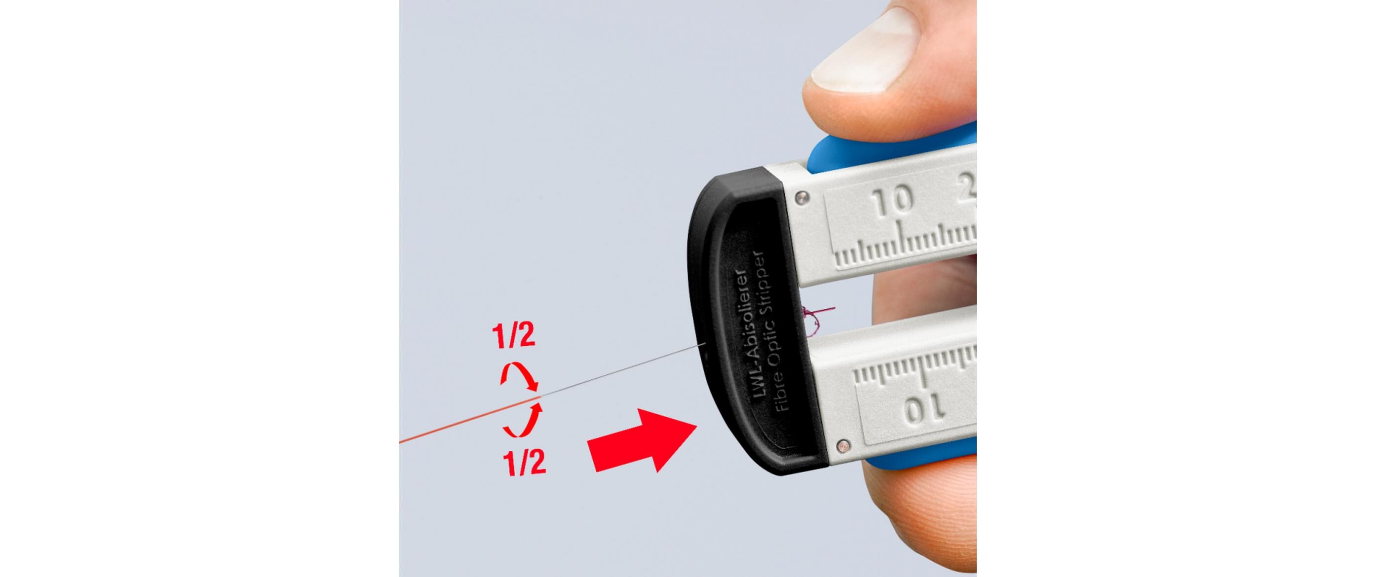 Knipex Abisolierwerkzeug für Glasfaserkabel 190 mm, Ø 0.125 mm
