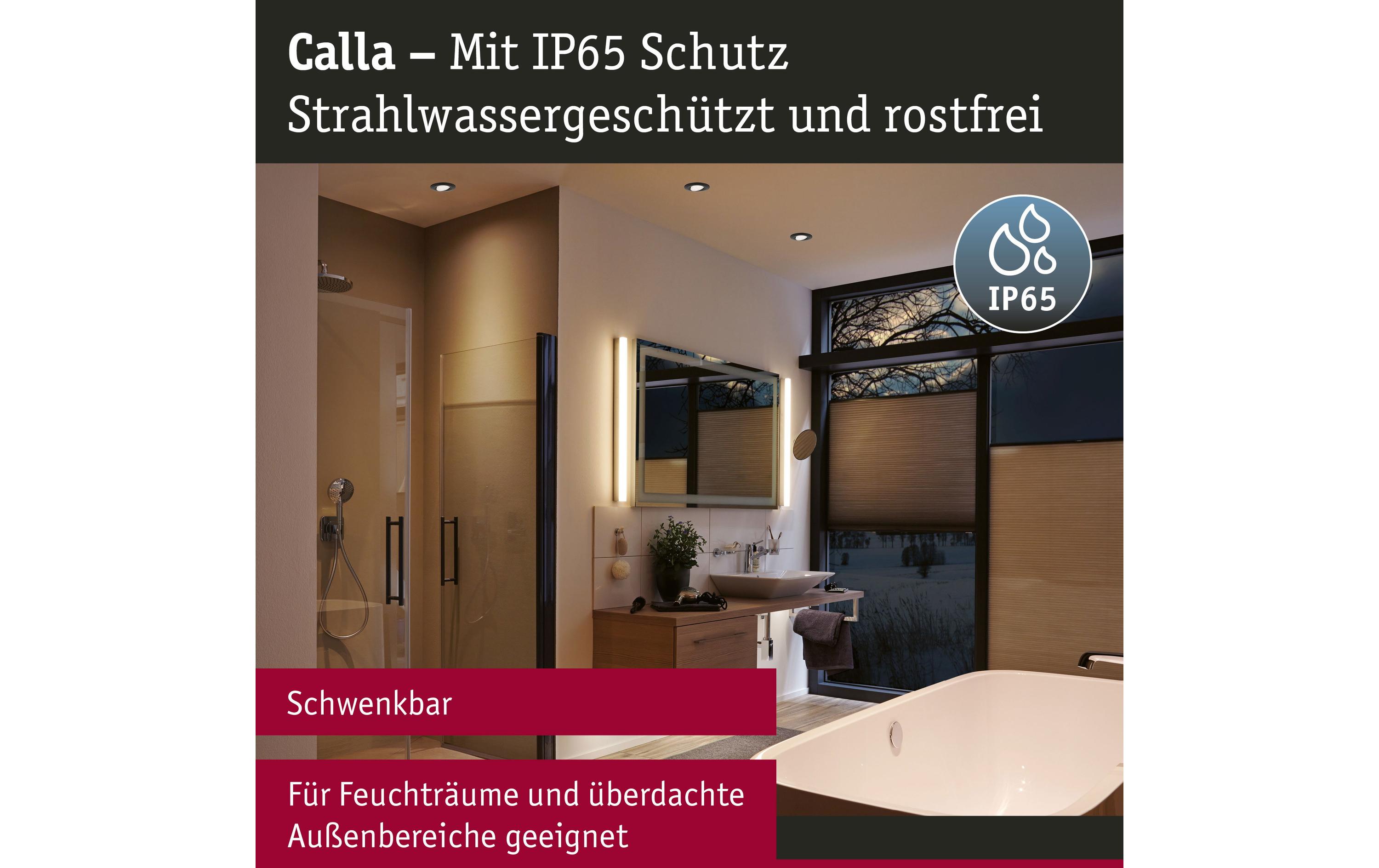 Paulmann Einbauleuchte LED Calla Basisset schwenkbar Schwarz